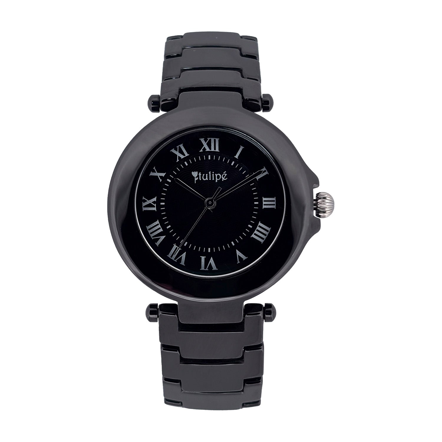 Reloj Tulip̩e Analogo para Dama con Correa de Ceramica y Bisel Estriado