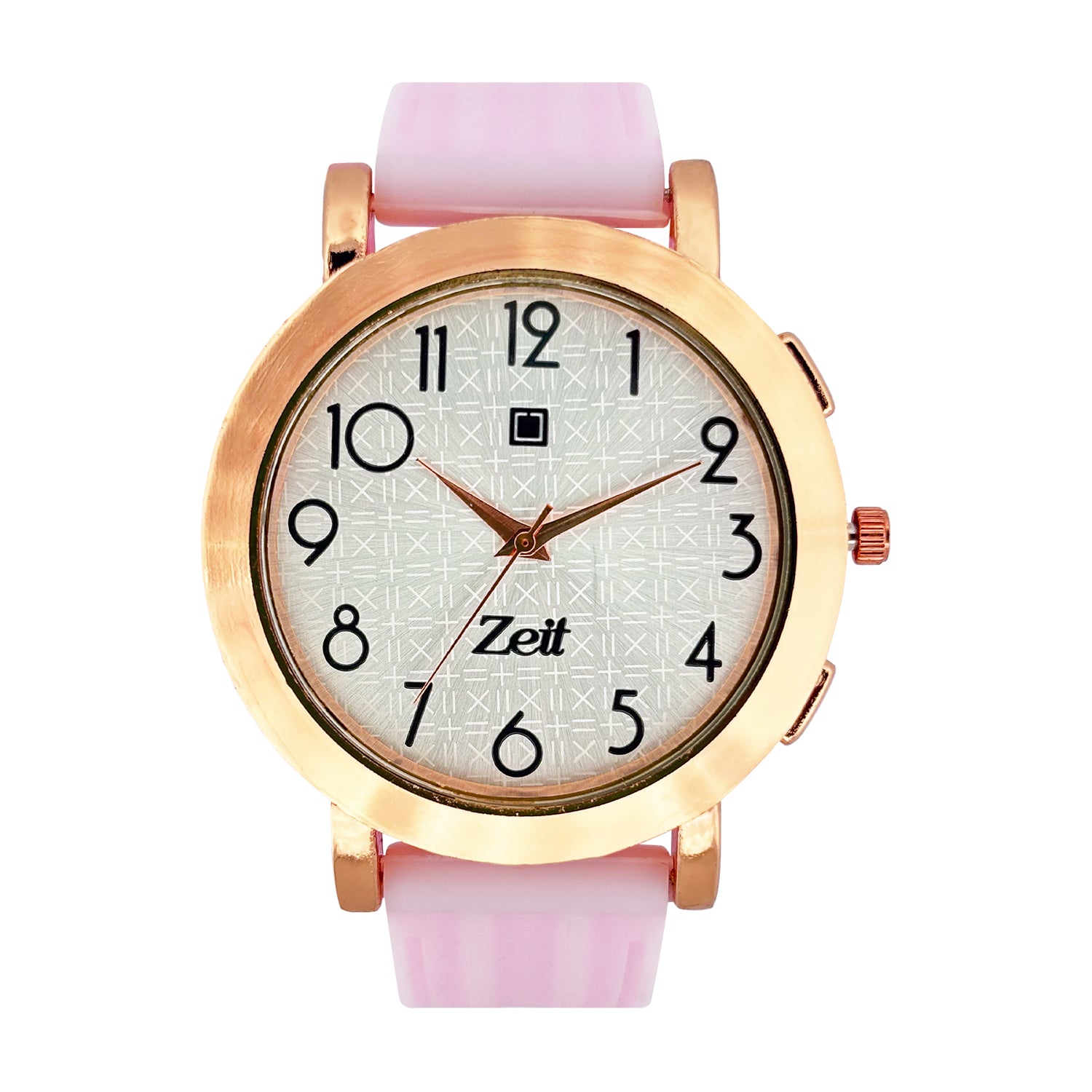 Reloj Zeit Analogo para Dama con Correa de Silicon y Caratula con Textura Metal