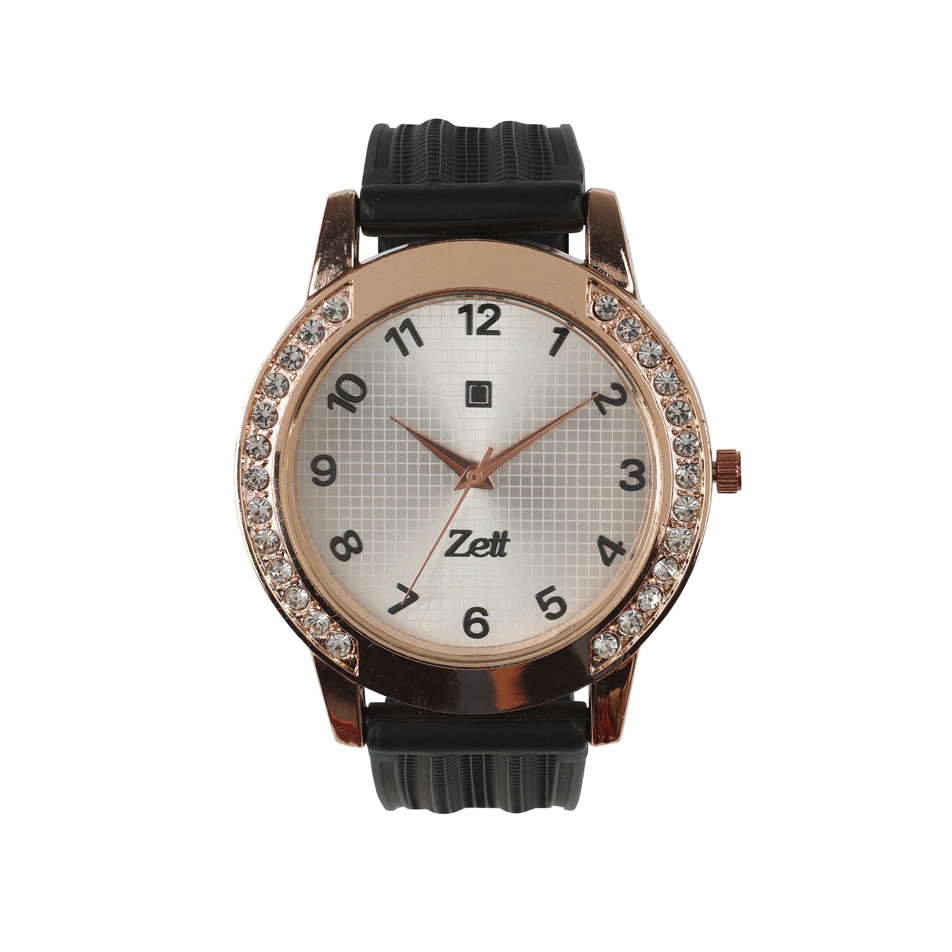 Reloj Zeit Analogo para Dama con Correa de Silicon y Caratula Patron de Malla