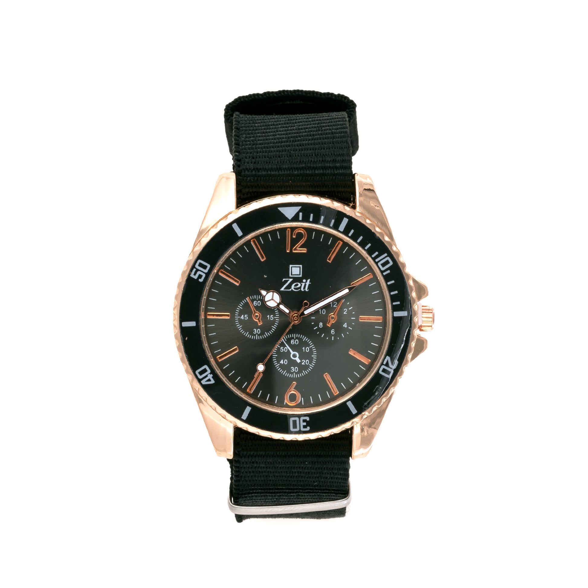 Reloj Zeit Analogo Para Caballero Correa De Lona y Bisel con Numeros