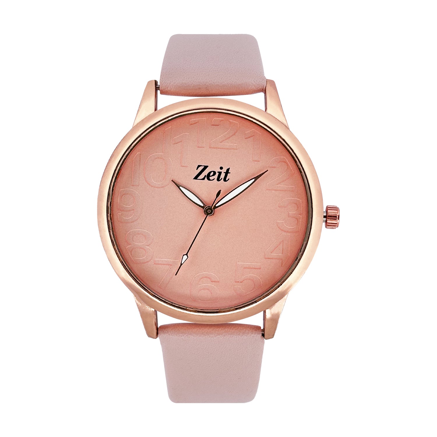 Reloj Zeit Analogo para Dama con Correa de Tacto Piel y Caratula Grabada con Indicadores