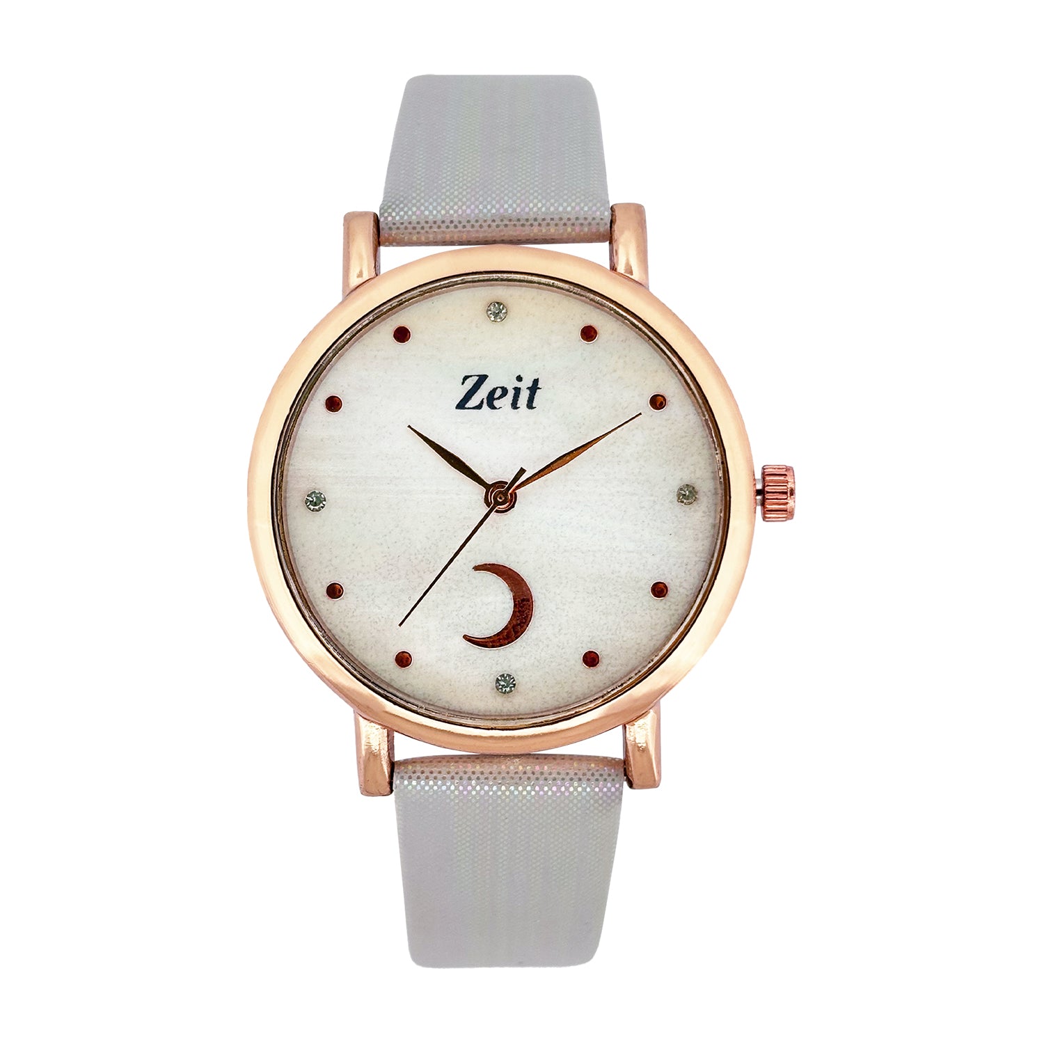 Reloj Zeit Análogo para Dama con Correa de Tacto Piel y Carátula con Luna