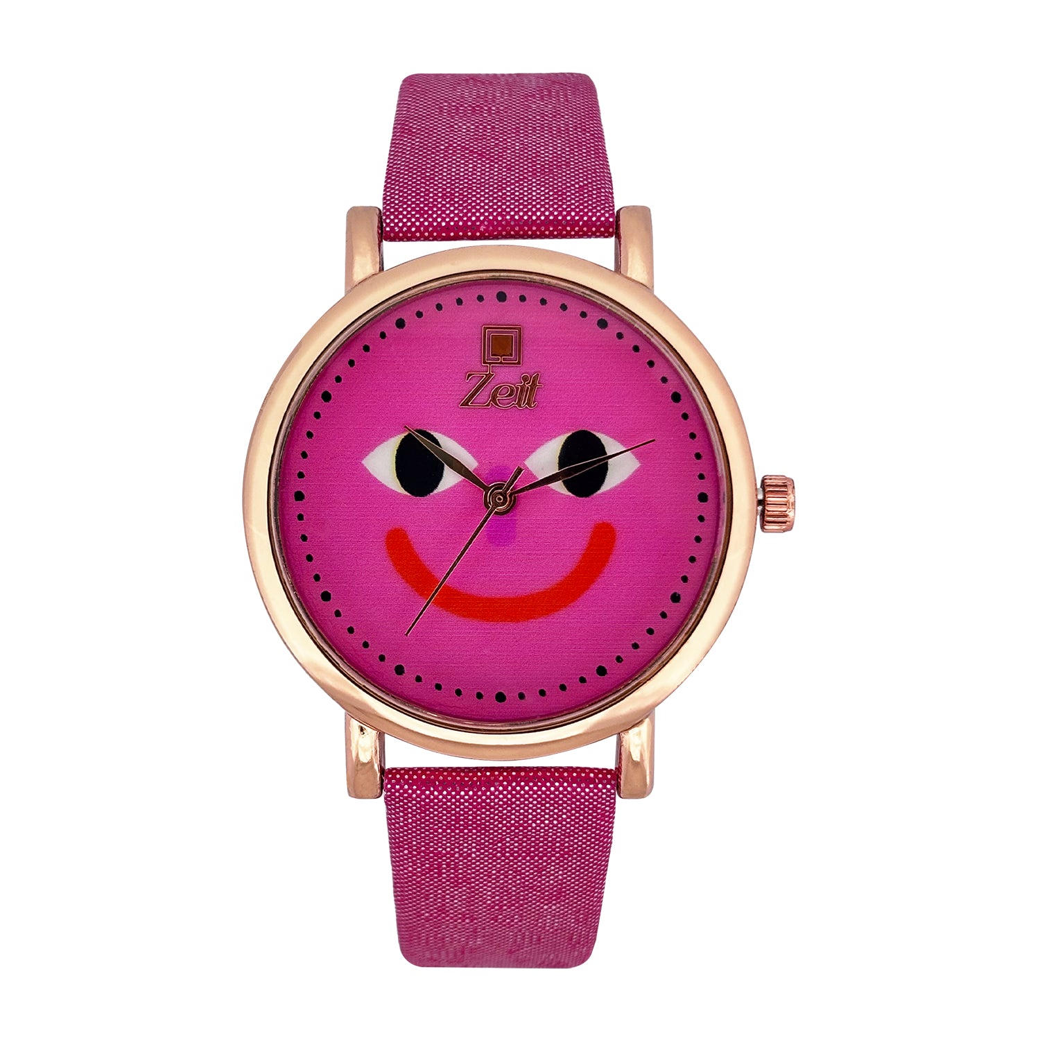 Reloj Zeit Dama Analogo con Correa de Tactopiel y Diseño de Sonriente Color en Caratula