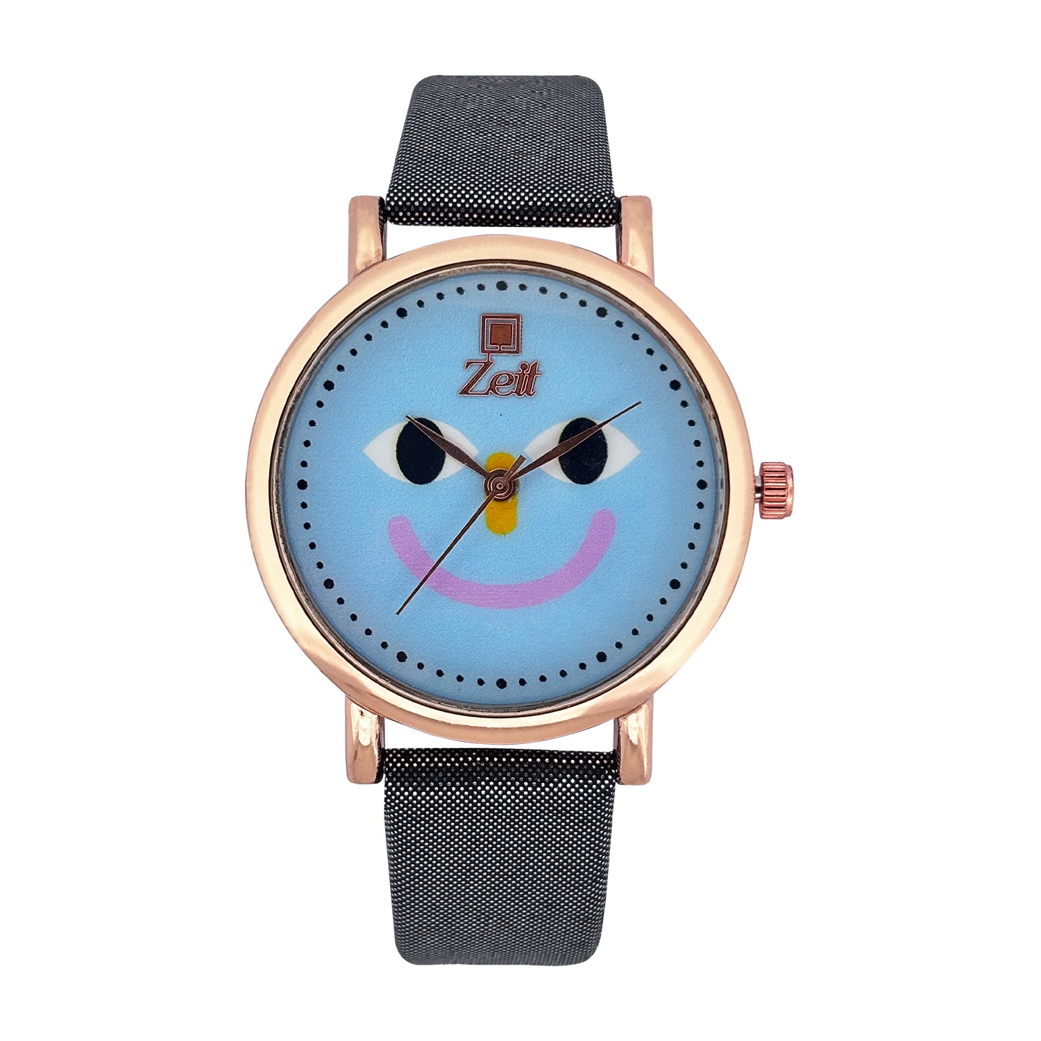 Reloj Zeit Dama Analogo con Correa de Tactopiel y Diseño de Sonriente Color en Caratula