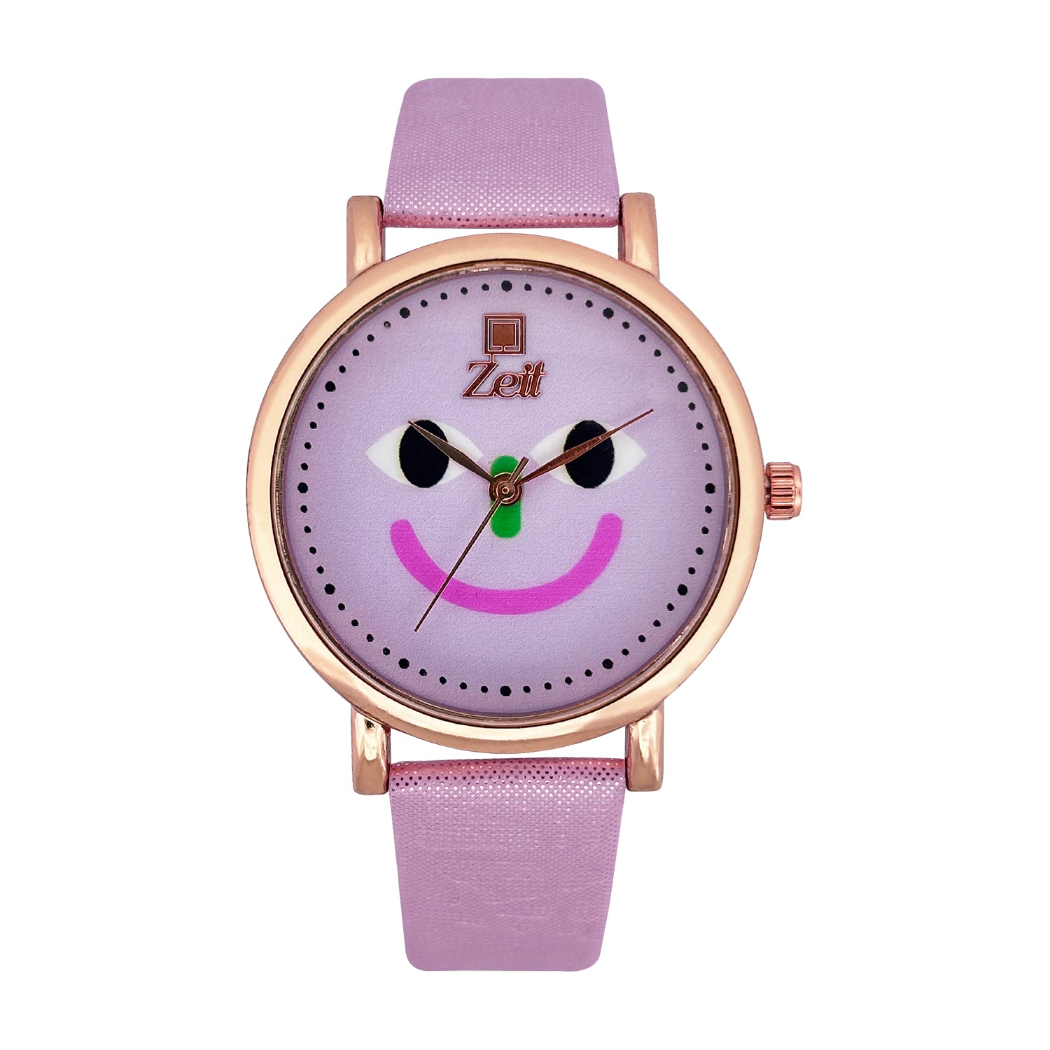 Reloj Zeit Dama Analogo con Correa de Tactopiel y Diseño de Sonriente Color en Caratula