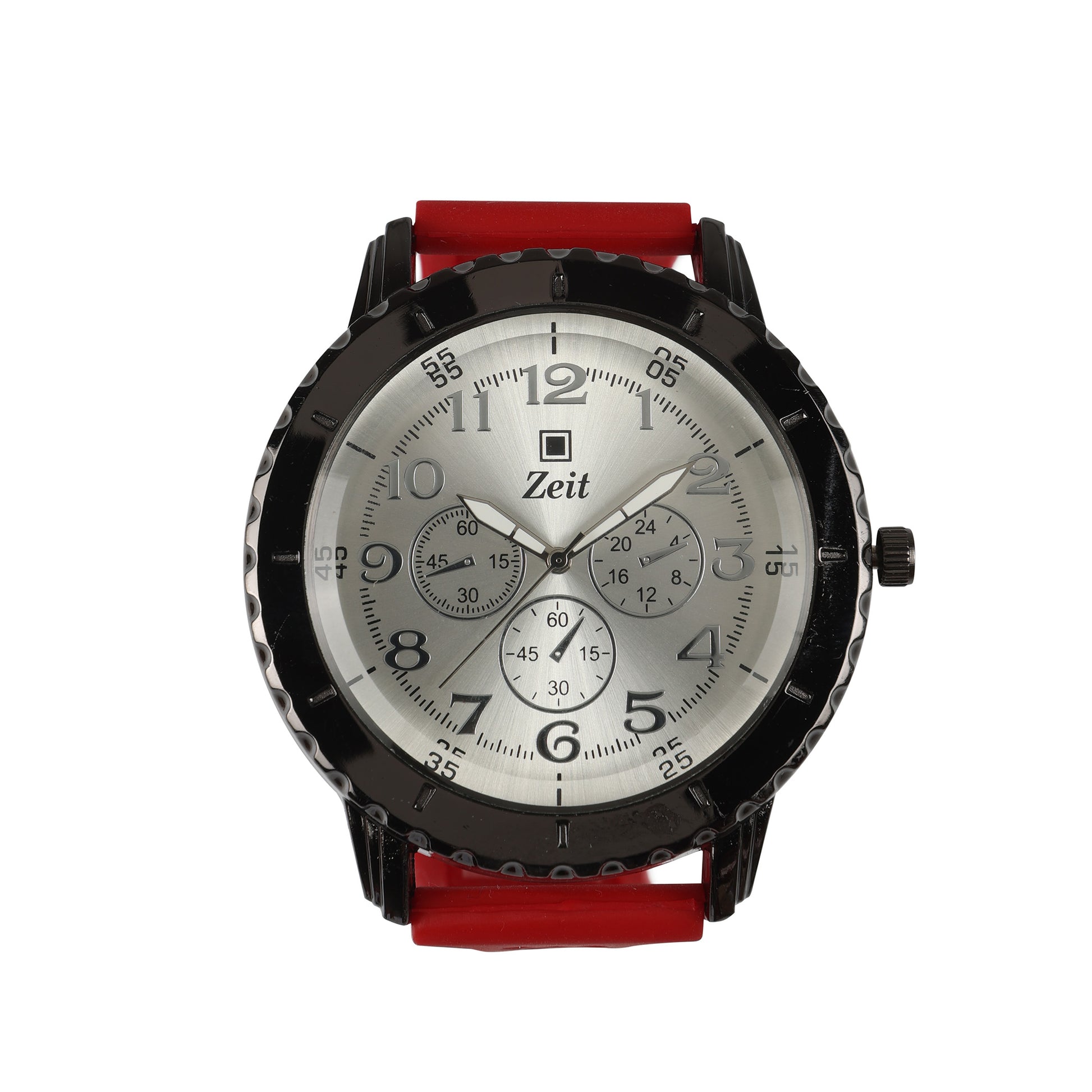 Reloj Zeit Caballero Analogo Con Correa de Silicon y Simuladores en Caratula