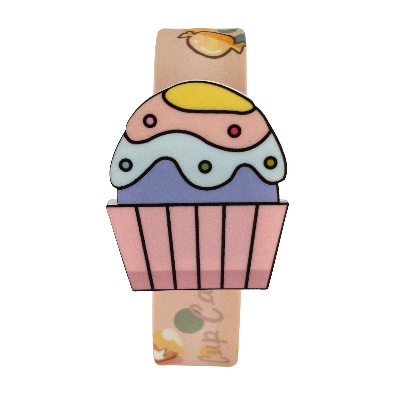 Reloj Zeit Digital Infantil con Correa de Silicón Color Rosa y Figura de Cupcake