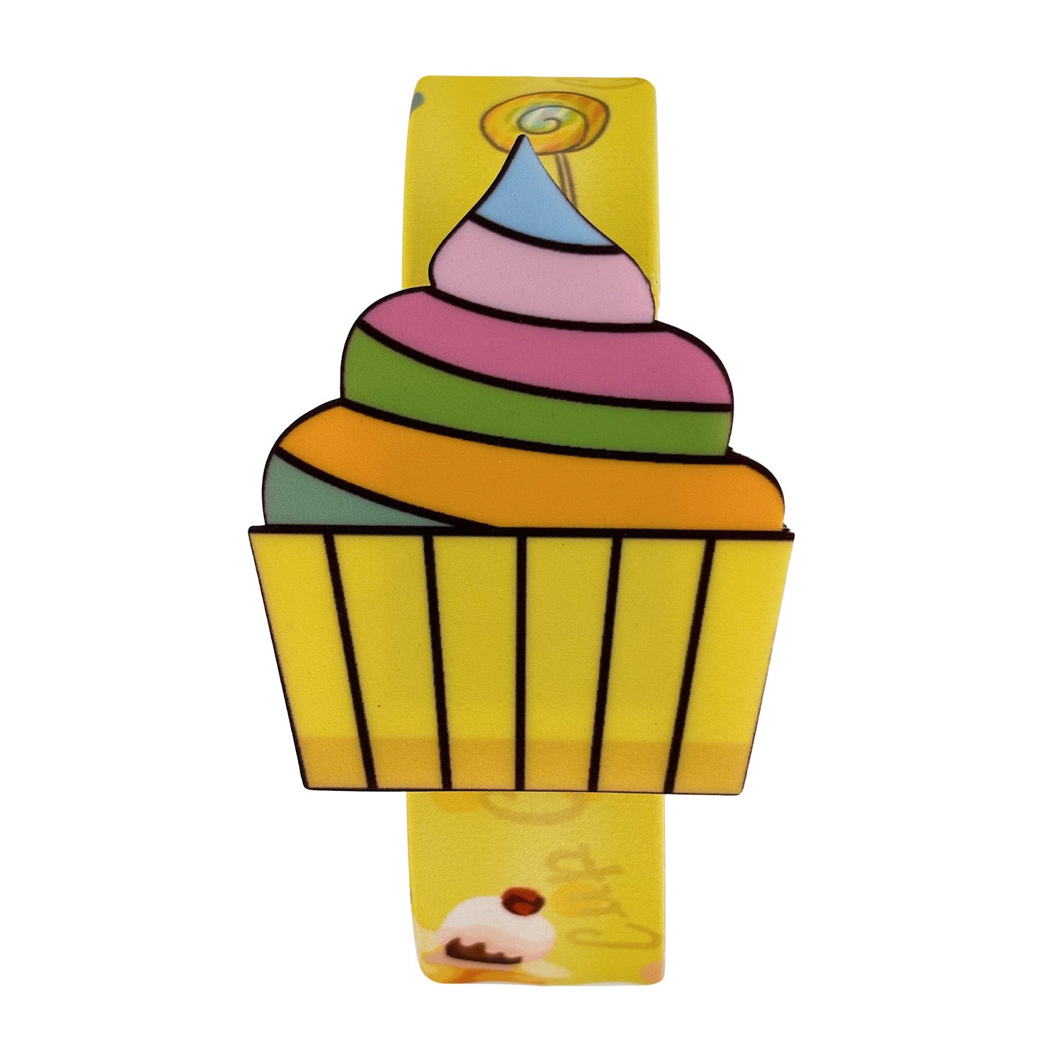 Reloj Zeit Digital  Infantil con Correa de Silicón Color Rosa y Figura de Cupcake