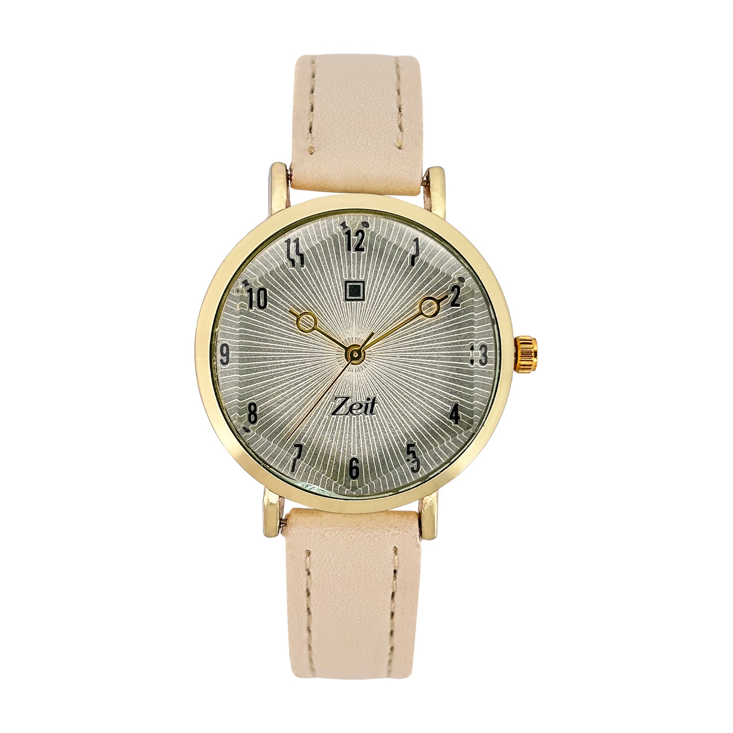 Reloj Zeit Análogo Crema Casual Correa De Tacto Piel Dama