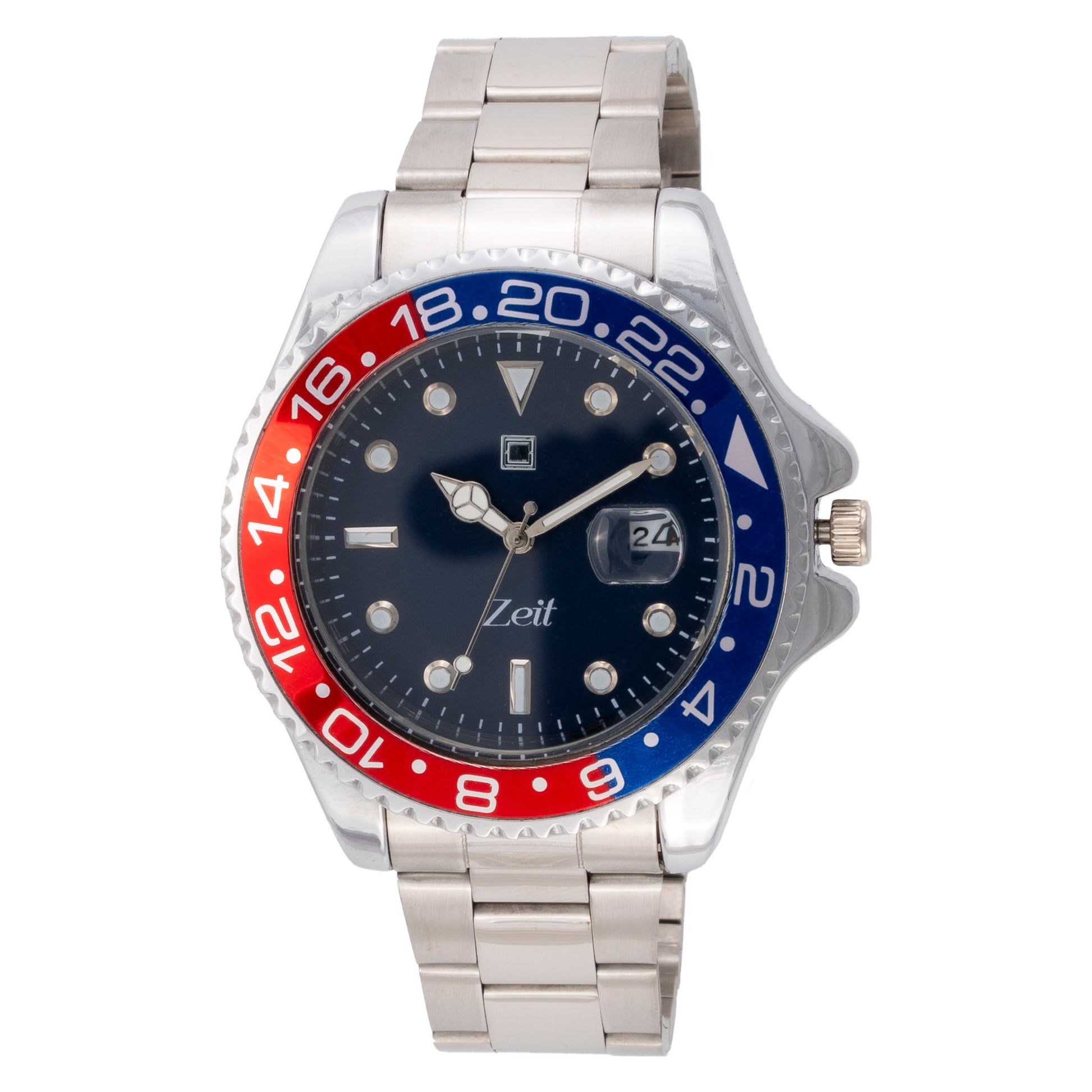 Reloj Zeit Analogo Casual Negro Bisel Negro Correa De Metal para Caballero