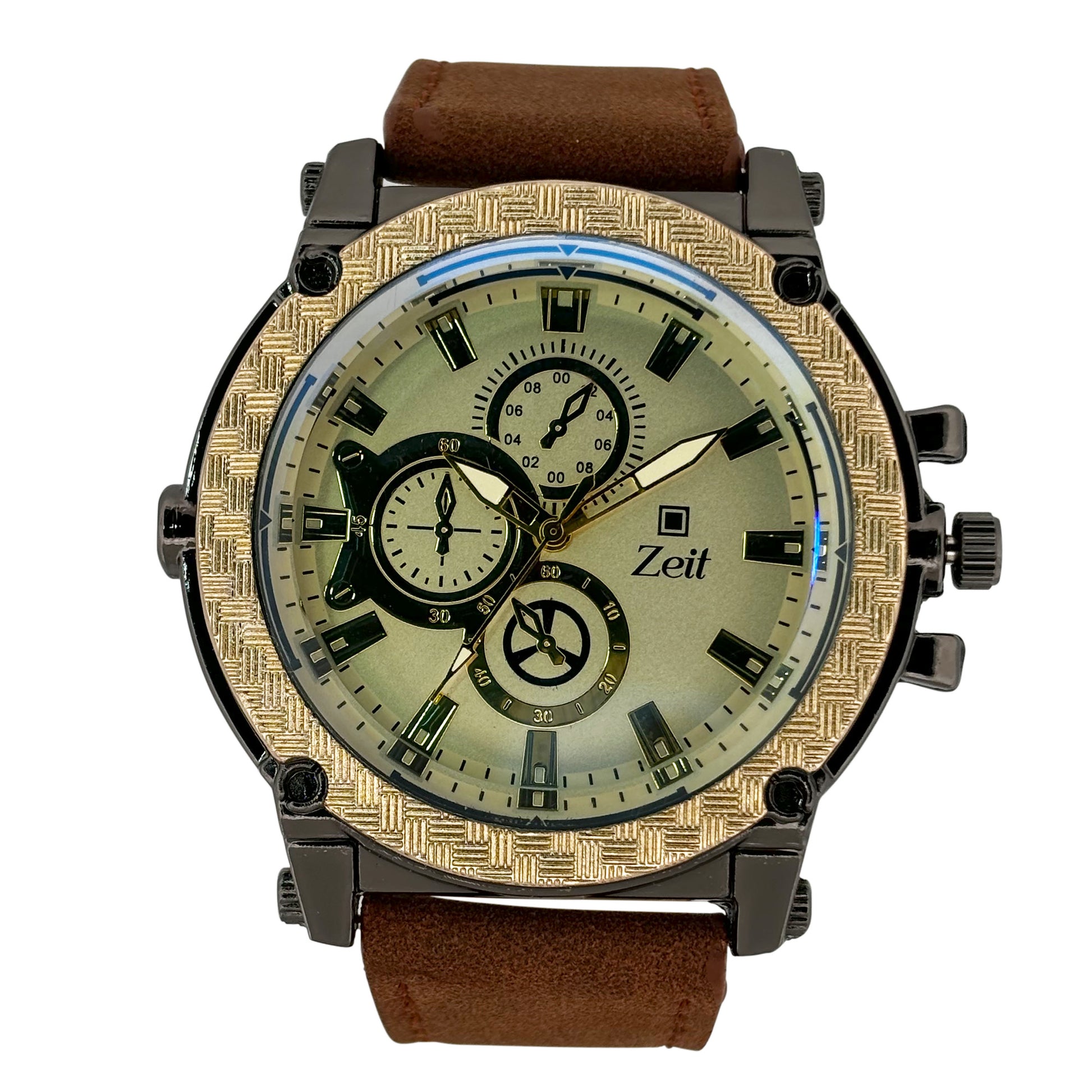 Reloj Zeit Analogo Casual Correa De Tacto Piel para Caballero similador en Biselk