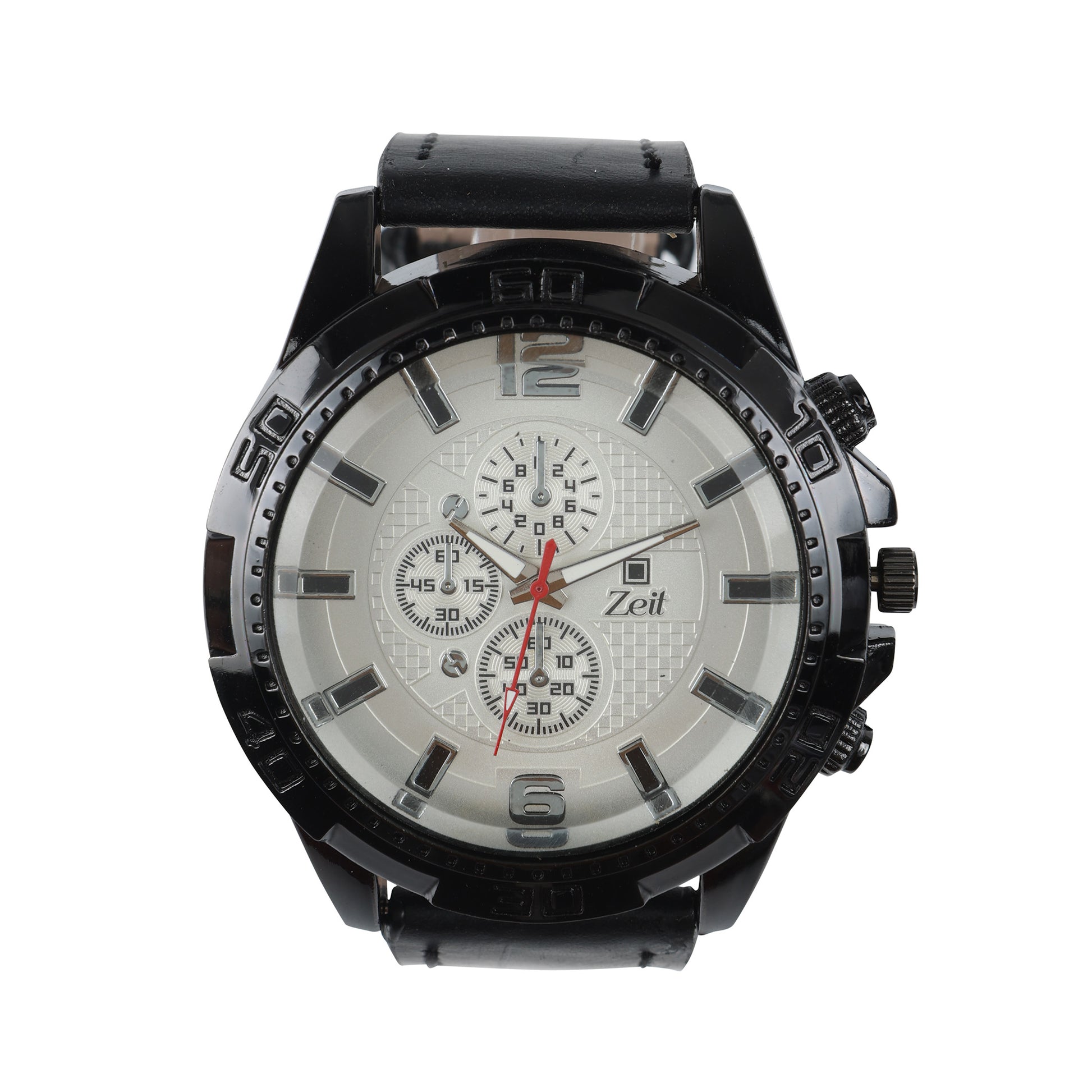 Reloj Zeit Caballero Analogo Casual Correa De Tactopiel con Simuladores en Caratula