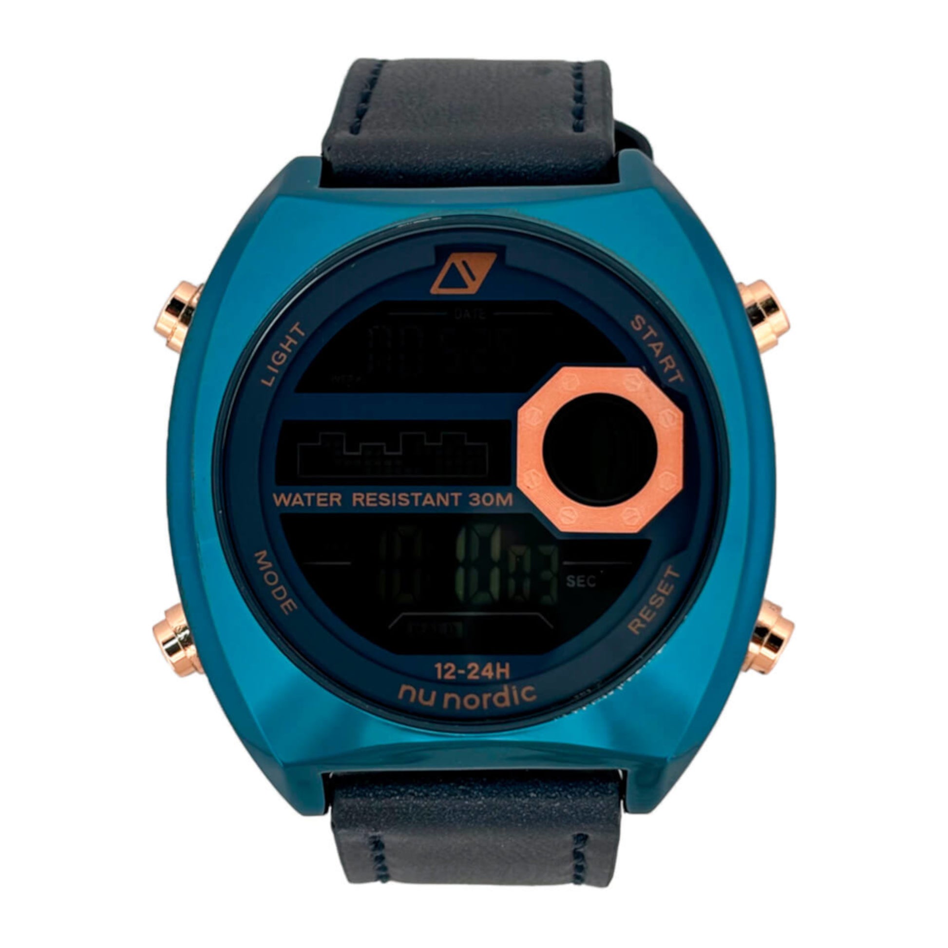 Reloj Nu Nordic Digital con Correa de Tactopiel Azul