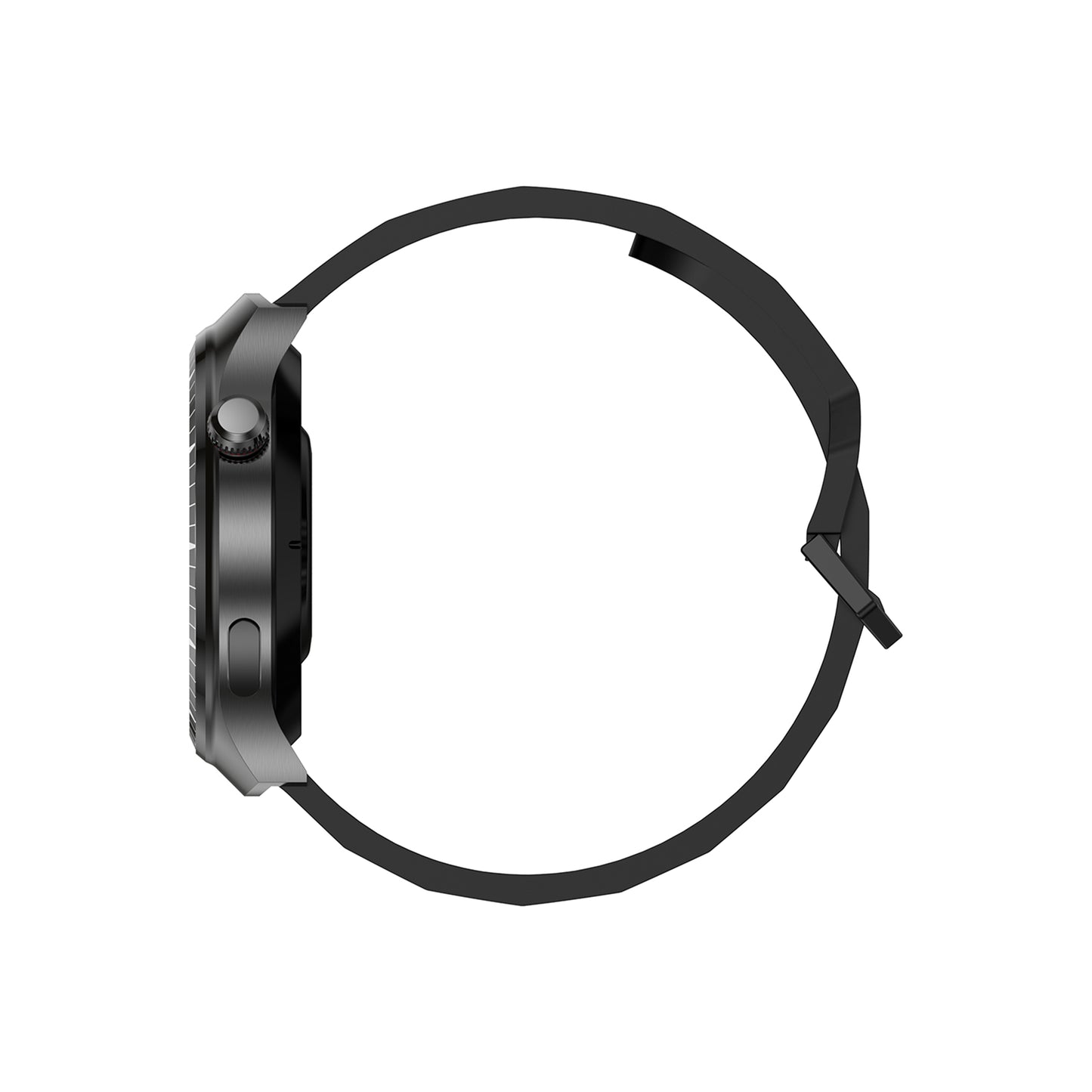 Smartwatch Nu Nordic Deportivo Para Caballero Case Negro Metálico con Correa de Silicón y Carga Inalámbrica