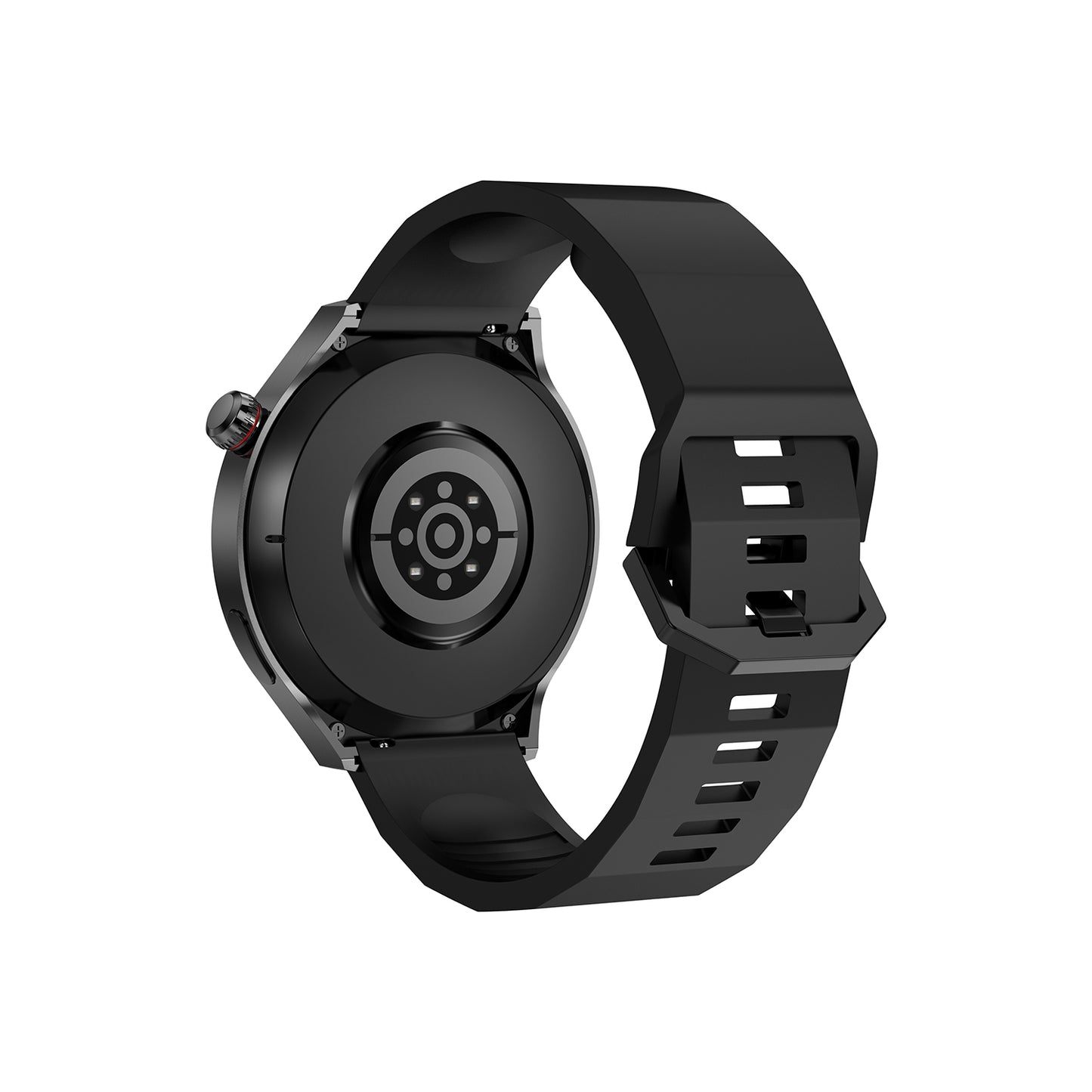 Smartwatch Nu Nordic Deportivo Para Caballero Case Negro Metálico con Correa de Silicón y Carga Inalámbrica