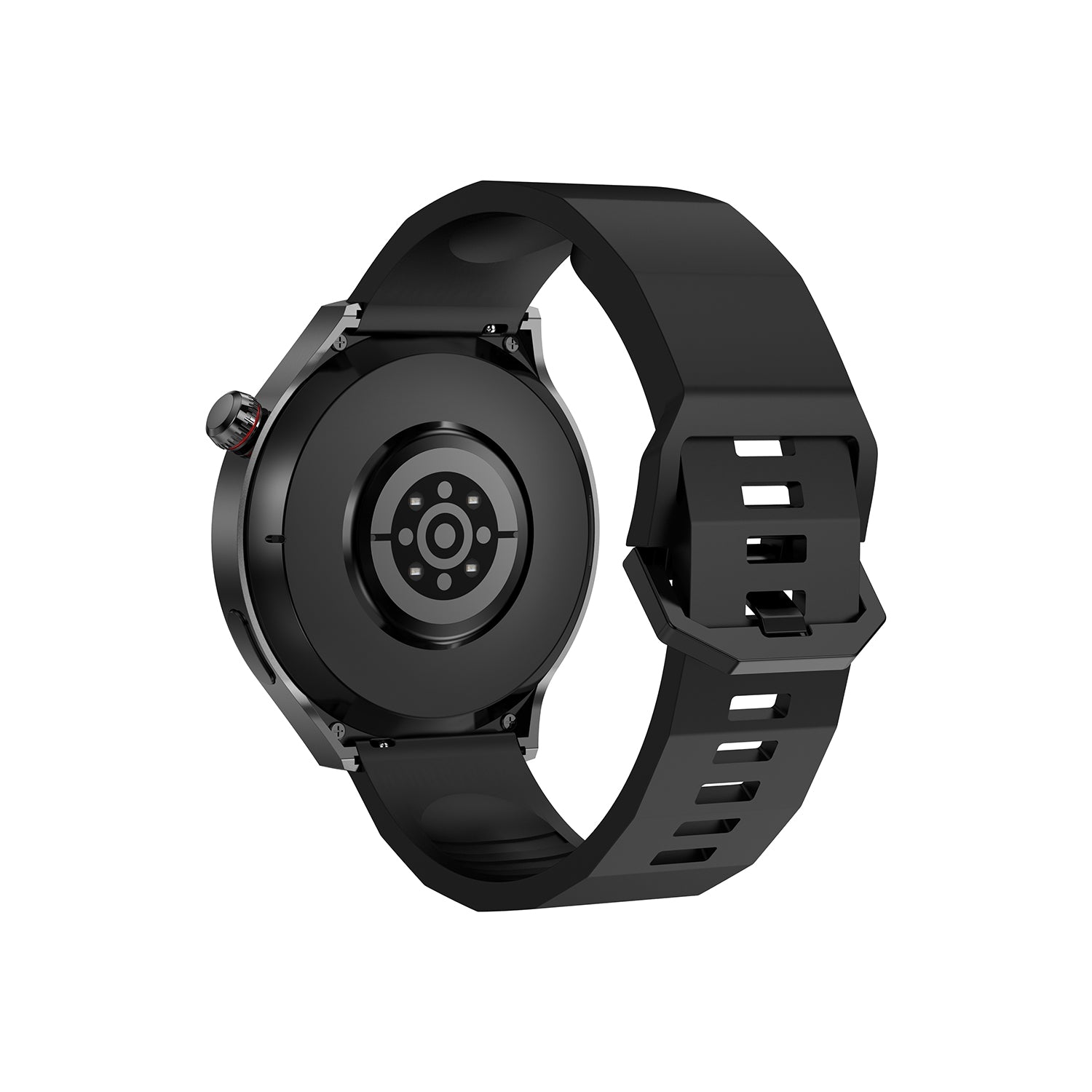 Smartwatch Nu Nordic Deportivo Para Caballero Case Negro Metálico con Correa de Silicón y Carga Inalámbrica