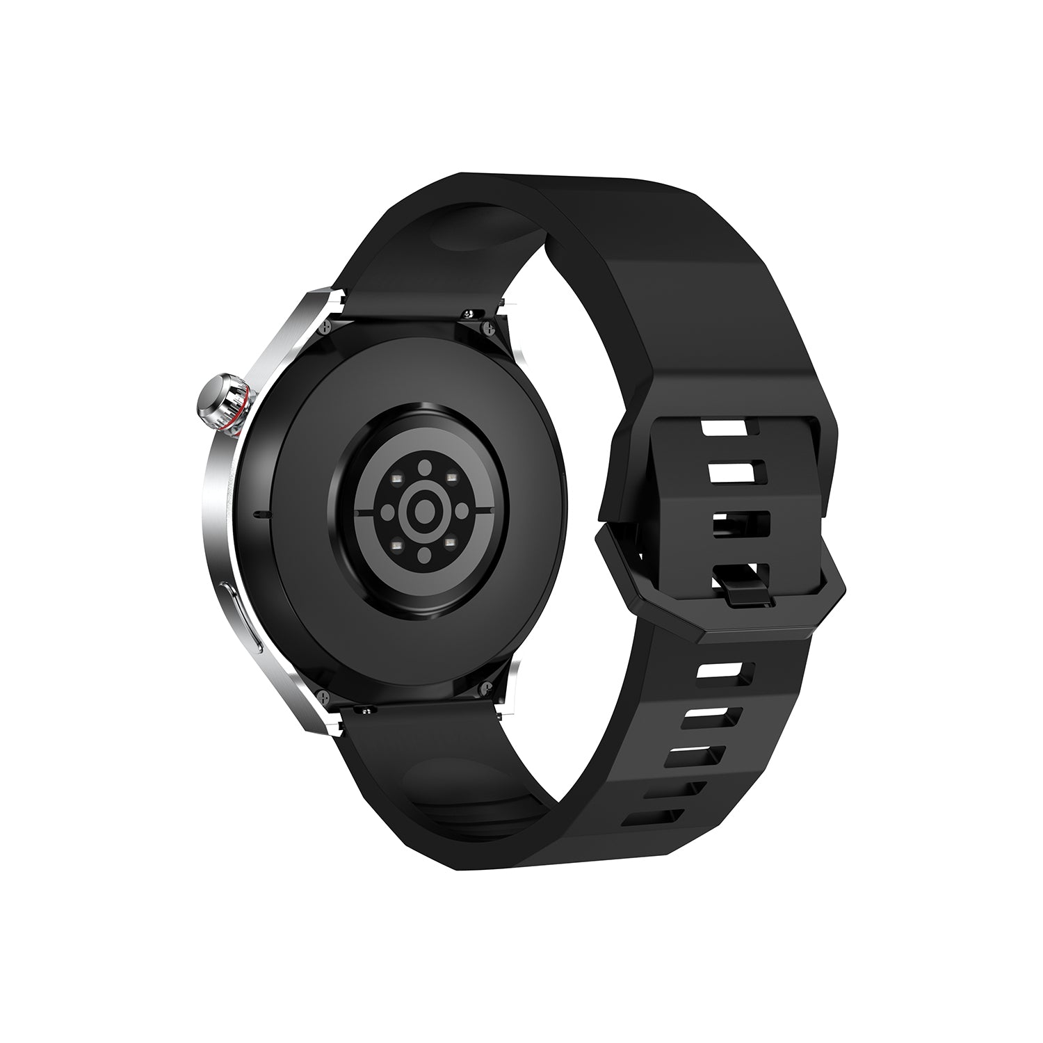 Smartwatch Nu Nordic Deportivo Para Caballero Case Plateado con Correa de Acero Inoxidable y Carga Inalámbrica