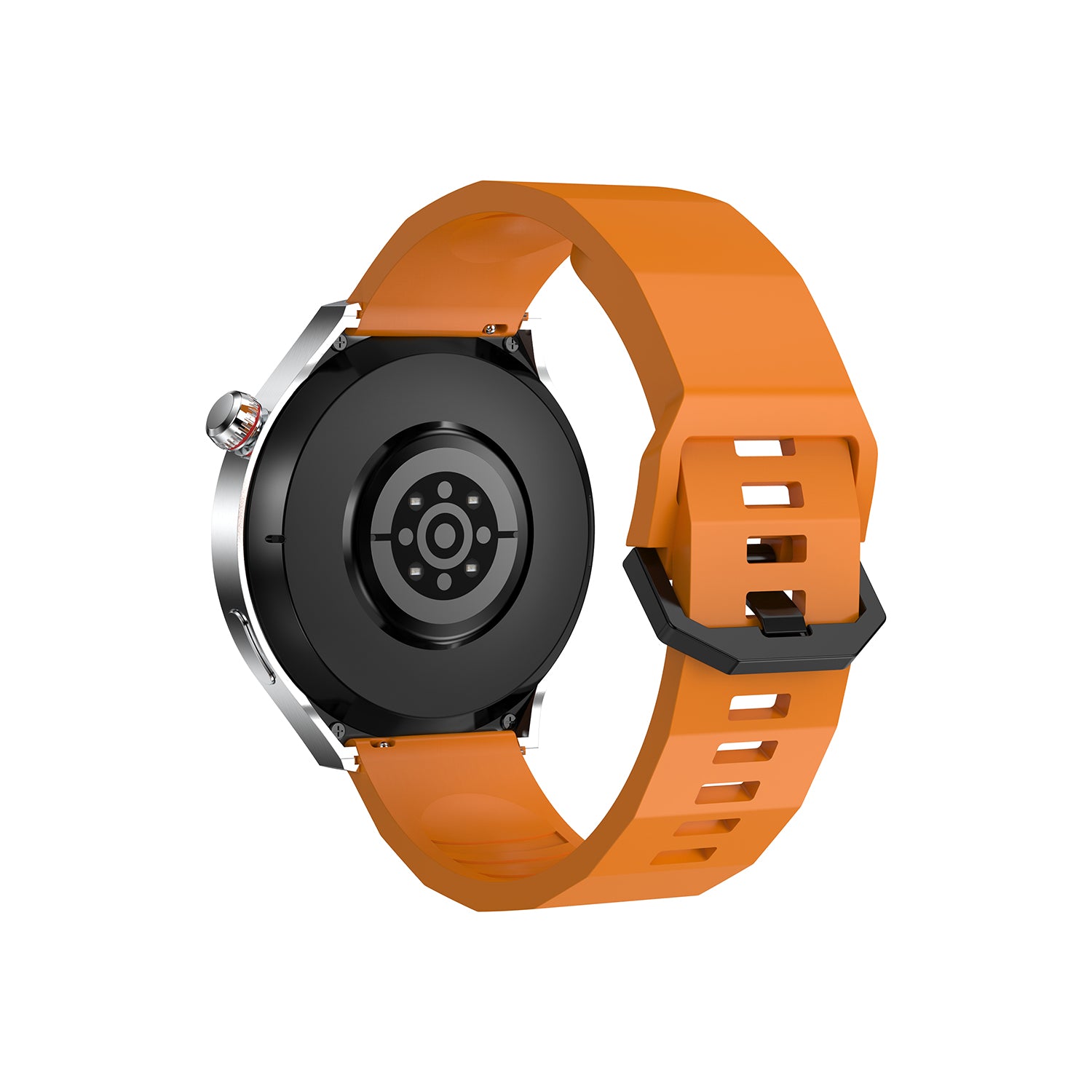 Smartwatch Nu Nordic Deportivo Para Caballero Case Plateado con Correa de Acero Inoxidable y Carga Inalámbrica