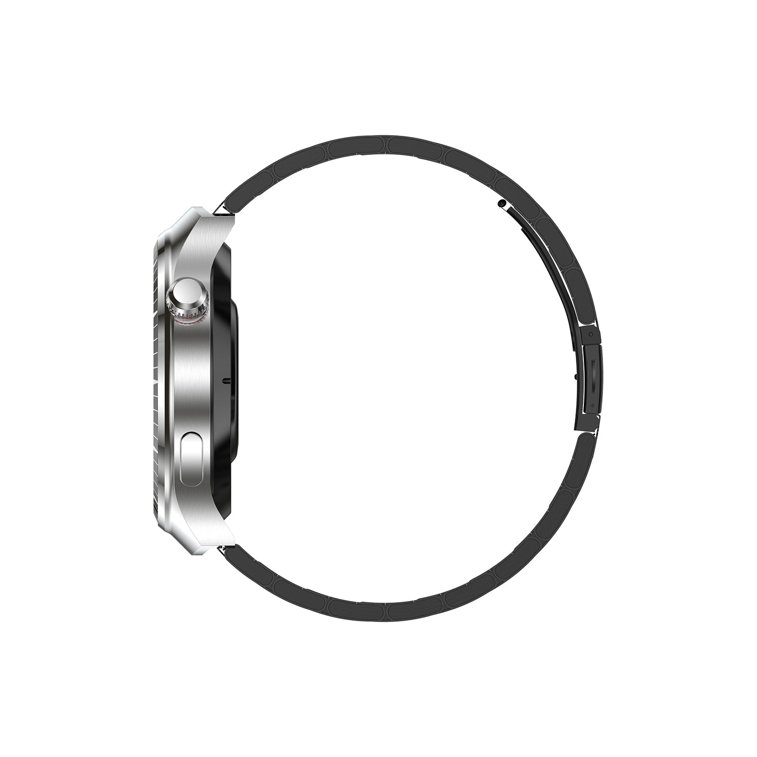 Smartwatch Nu Nordic Deportivo Para Caballero Case Plateado con Correa de Acero Inoxidable y Carga Inalámbrica