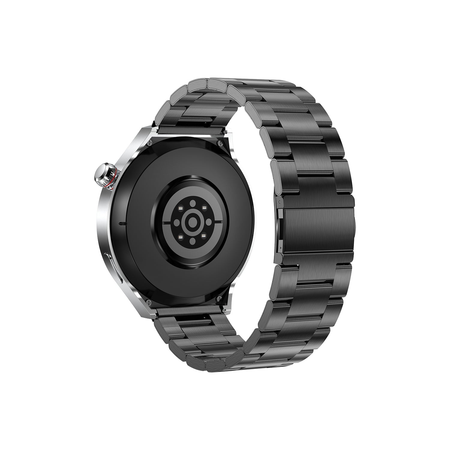 Smartwatch Nu Nordic Deportivo Para Caballero Case Plateado con Correa de Acero Inoxidable y Carga Inalámbrica