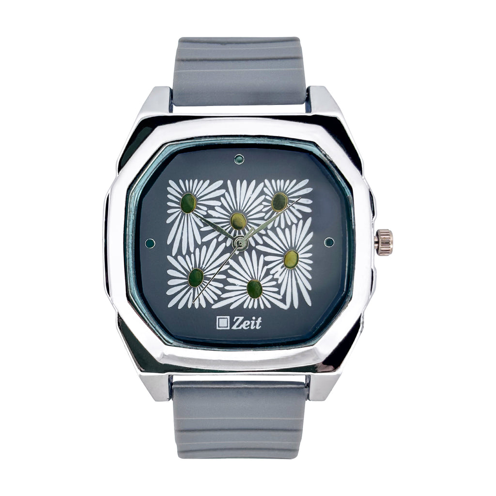 Reloj Zeit Caballero Para Dama y Caja Plateada