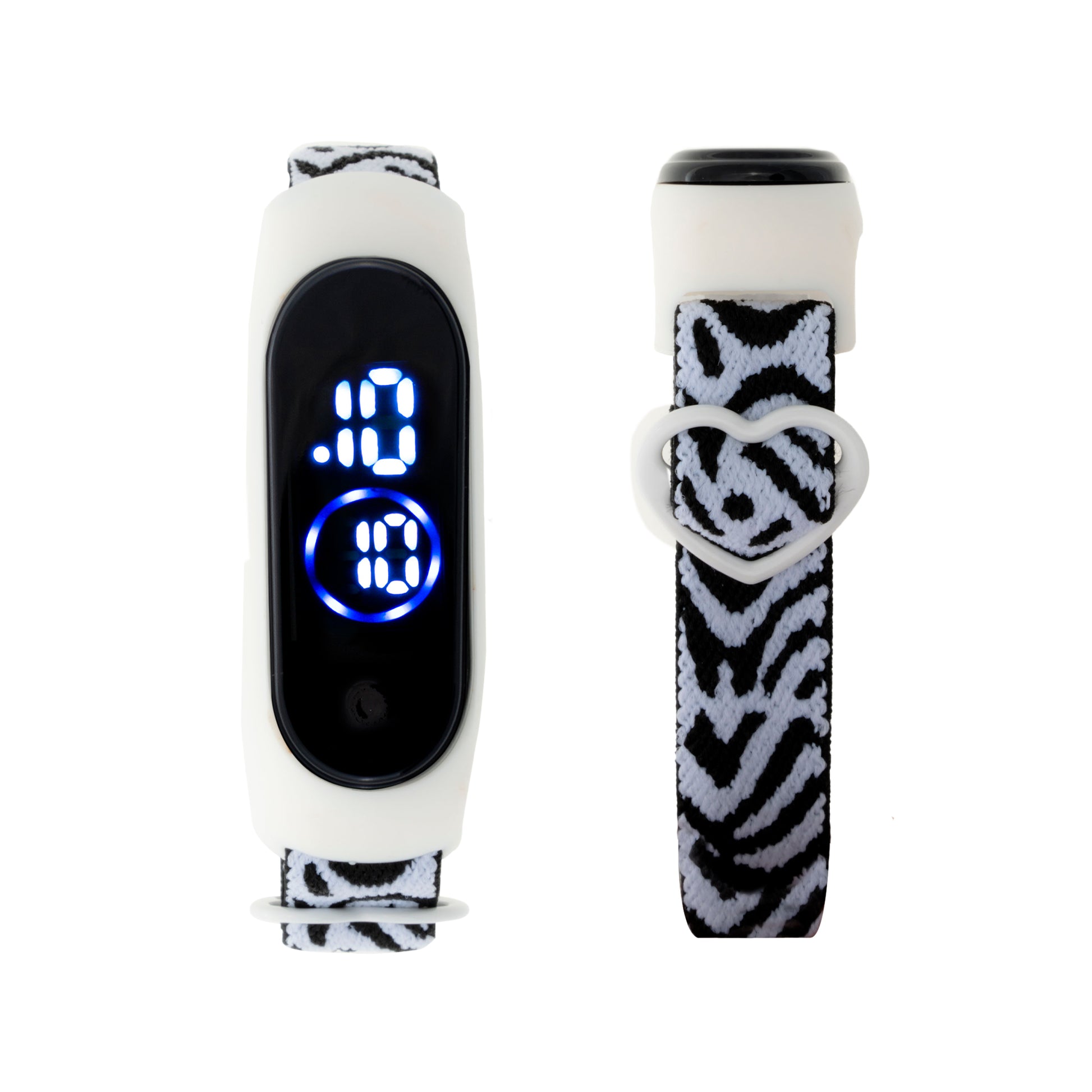 Reloj Zeit Digital Banda Elastico Animal Print Led