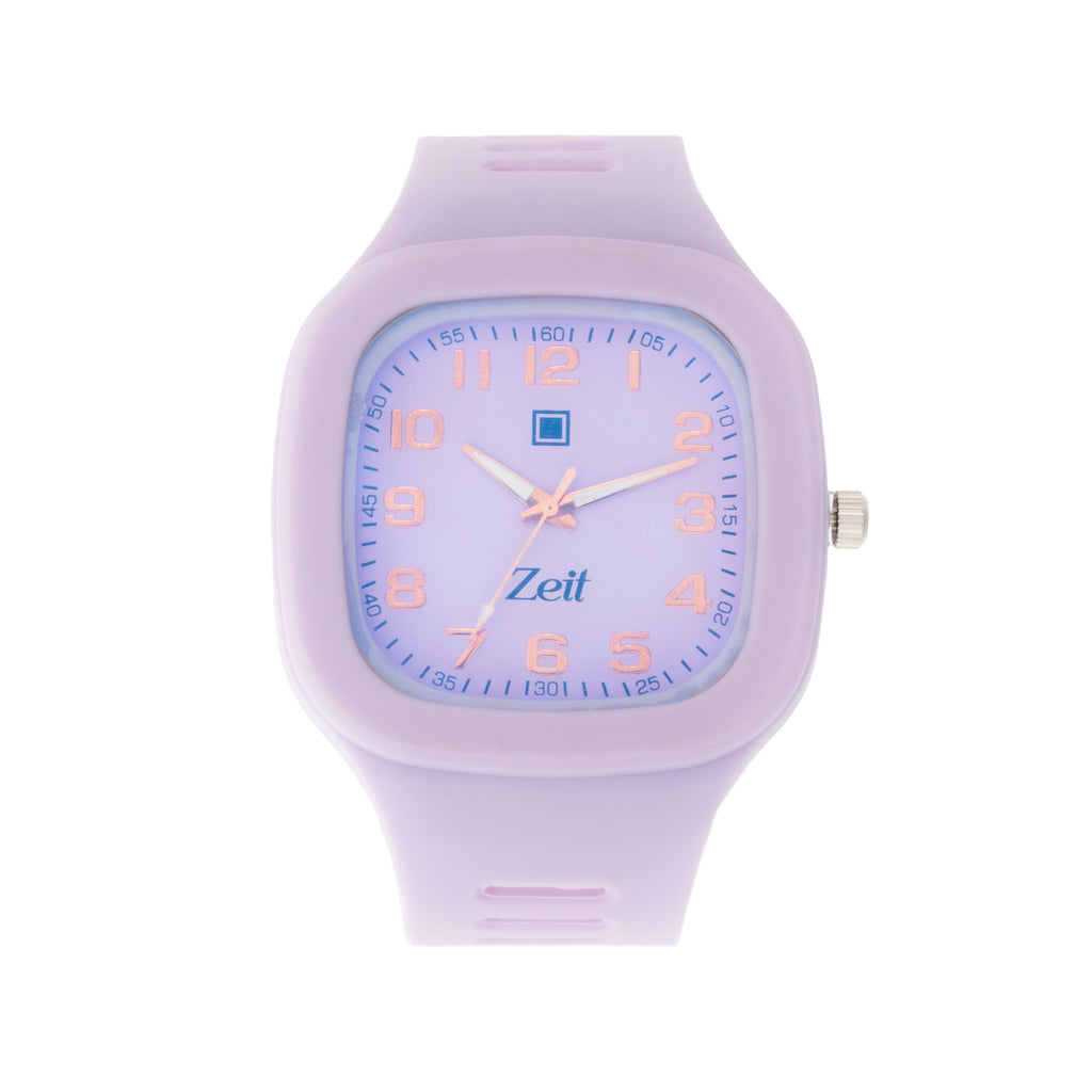 Reloj Zeit Correa Caucho Dama Cuadrado Fondo