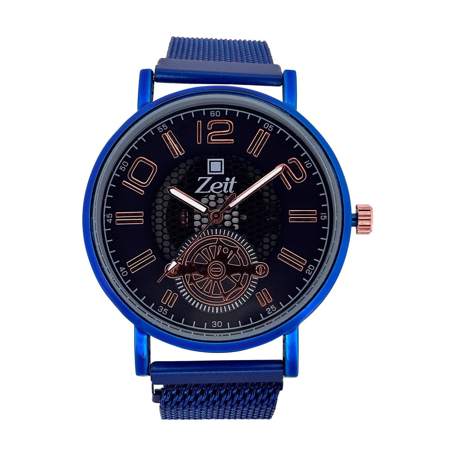 Reloj Zeit Analogo para Caballero con Correa de Mesh y Textura Malla en Caratula