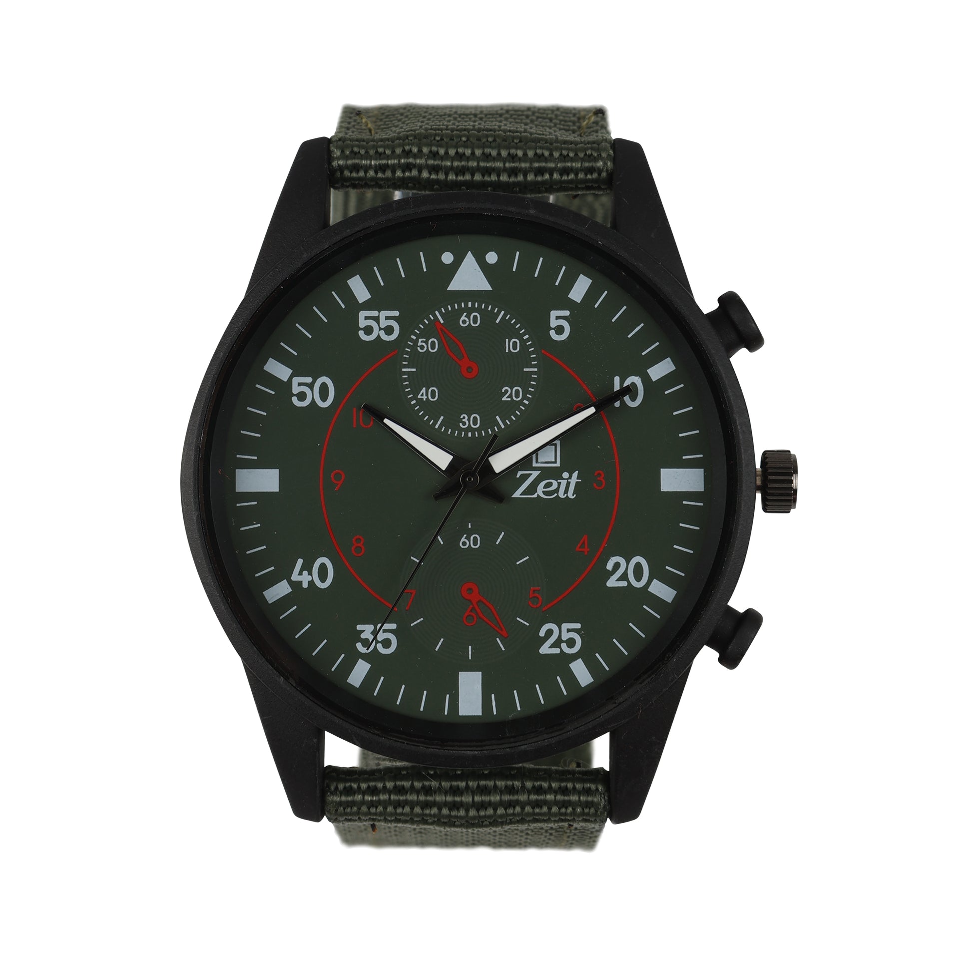 Reloj Zeit Analogo Para Caballero Correa de Lona y Caratula con Simuladores