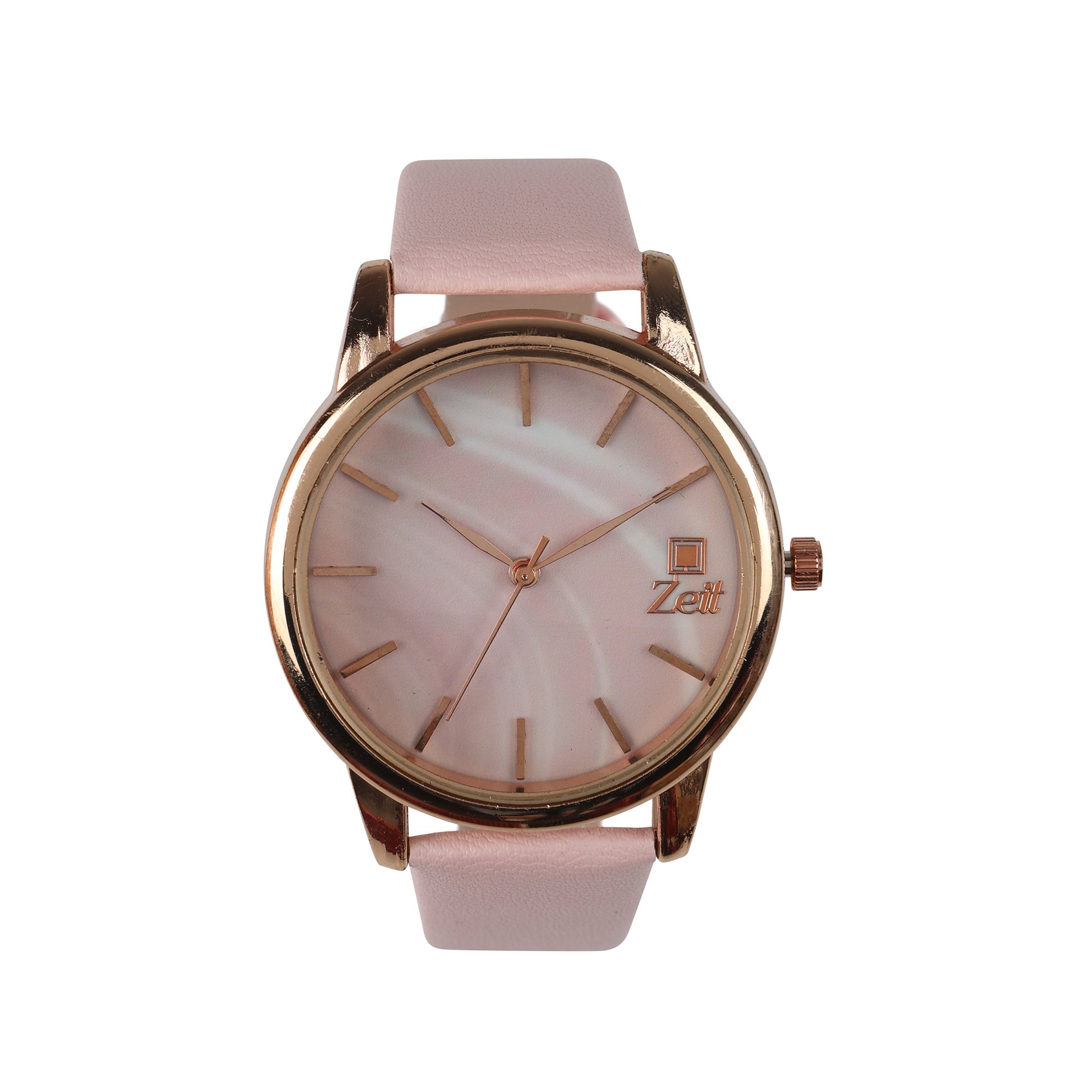 Reloj Zeit Analogo para Dama con Correa de Tacto Piel y Sin Numeros