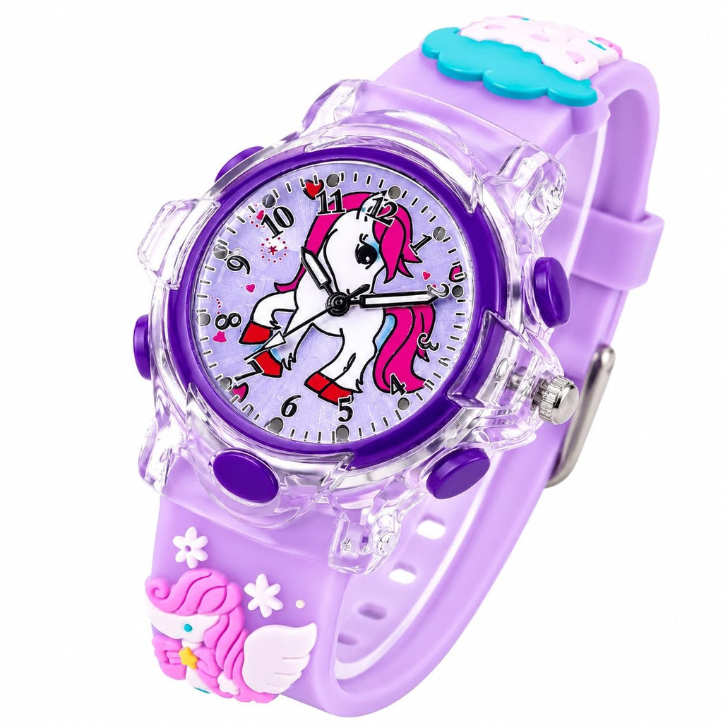 Reloj Infantil Análogo Luminoso | Unicornio | Correa de Silicón 3D