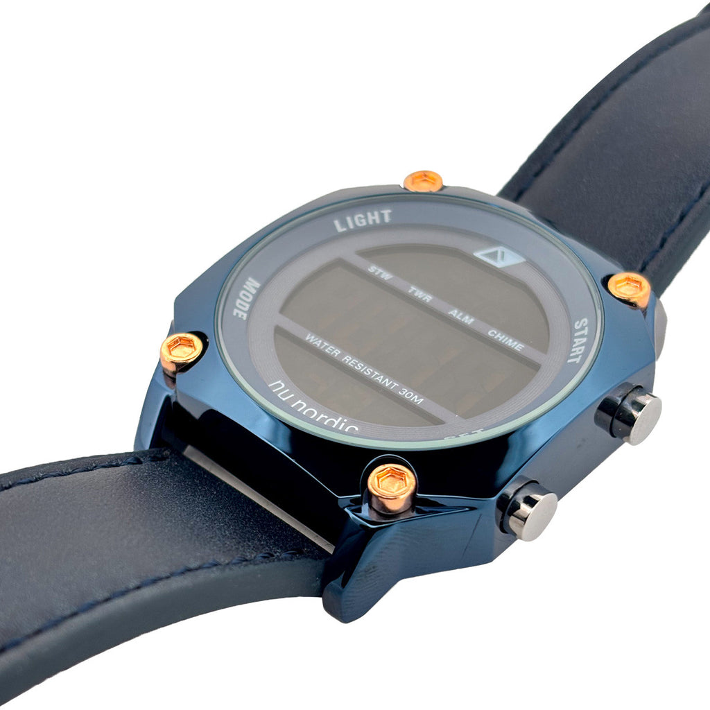 Reloj Nu Nordic Digital con Correa de Tactopiel Azul