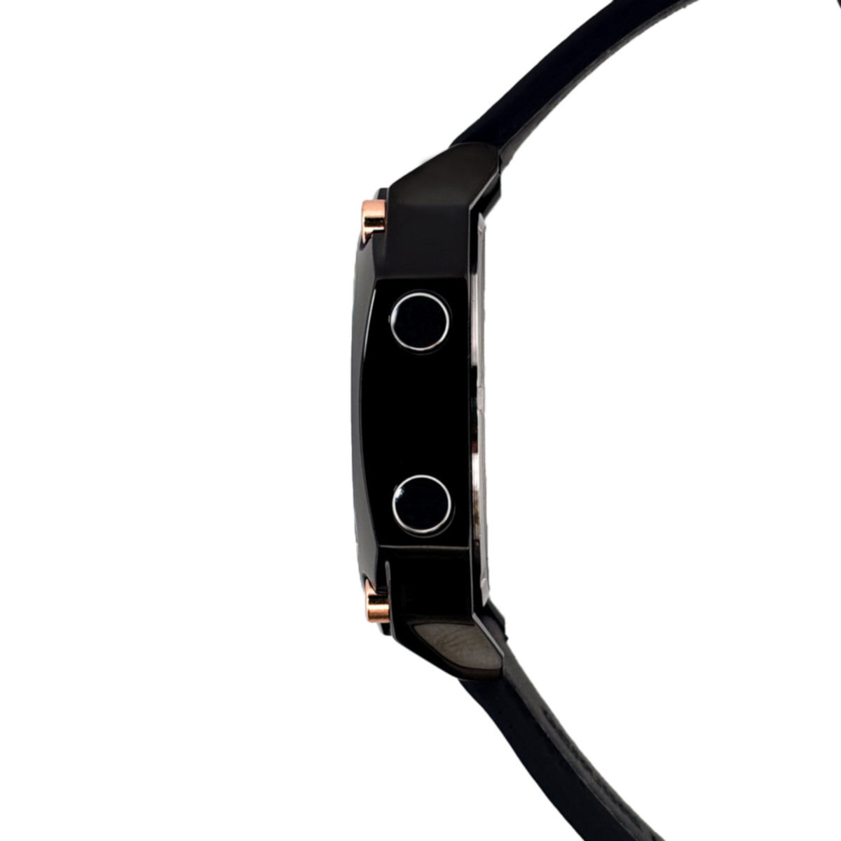 Reloj Nu Nordic Digital con Correa de Tactopiel Negro Caja Bronce