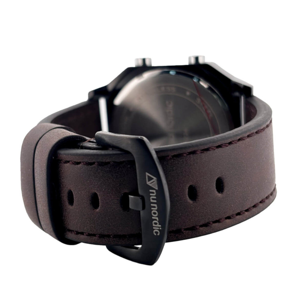 Reloj Nu Nordic Digital con Correa de Tactopiel Negra Caja Negra