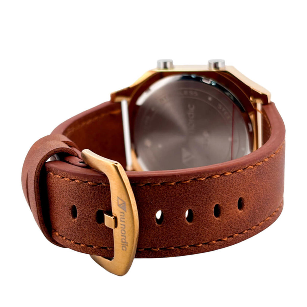 Reloj Nu Nordic Digital con Correa de Tactopiel Café