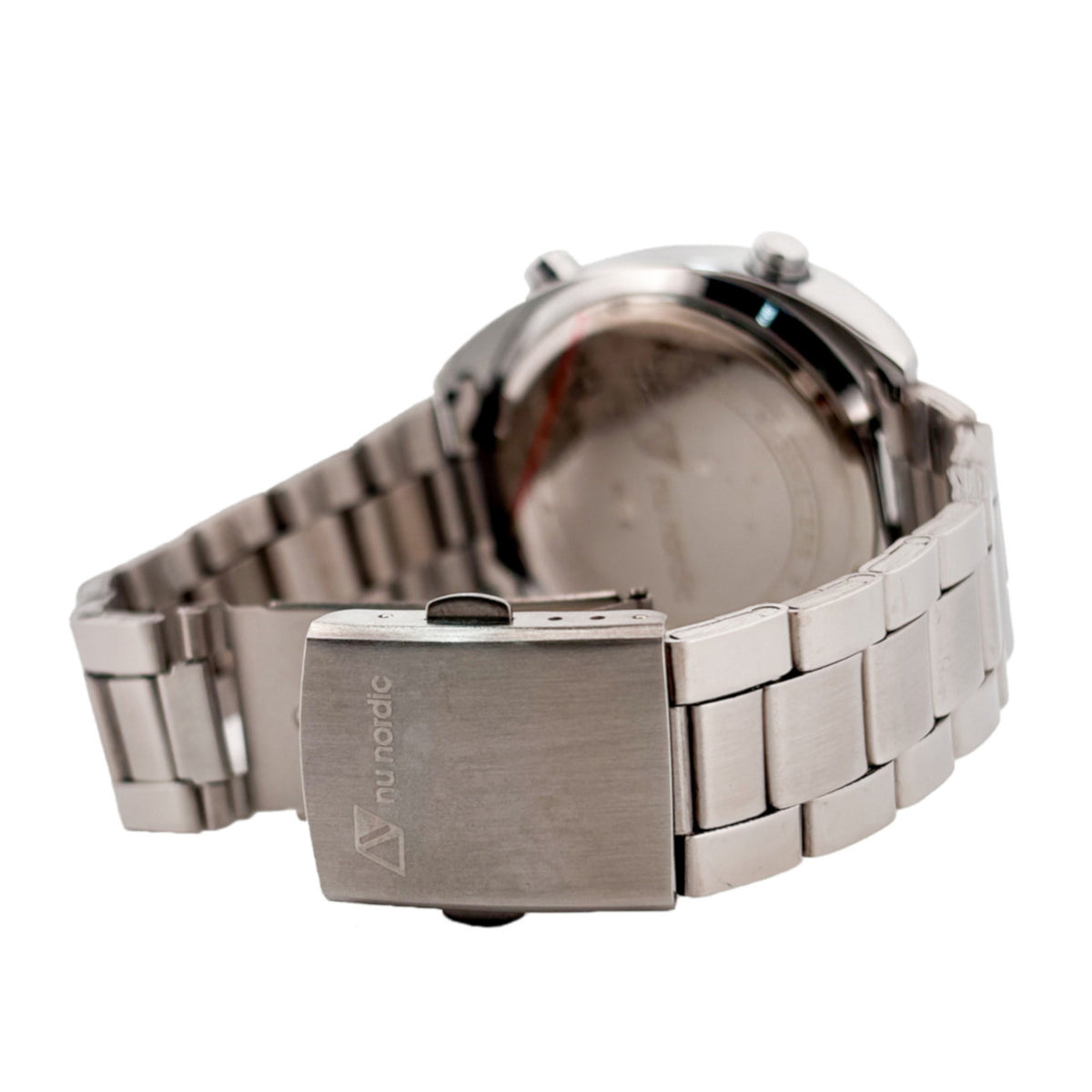 Reloj Nu Nordic Digital con Correa de Metal Plateado