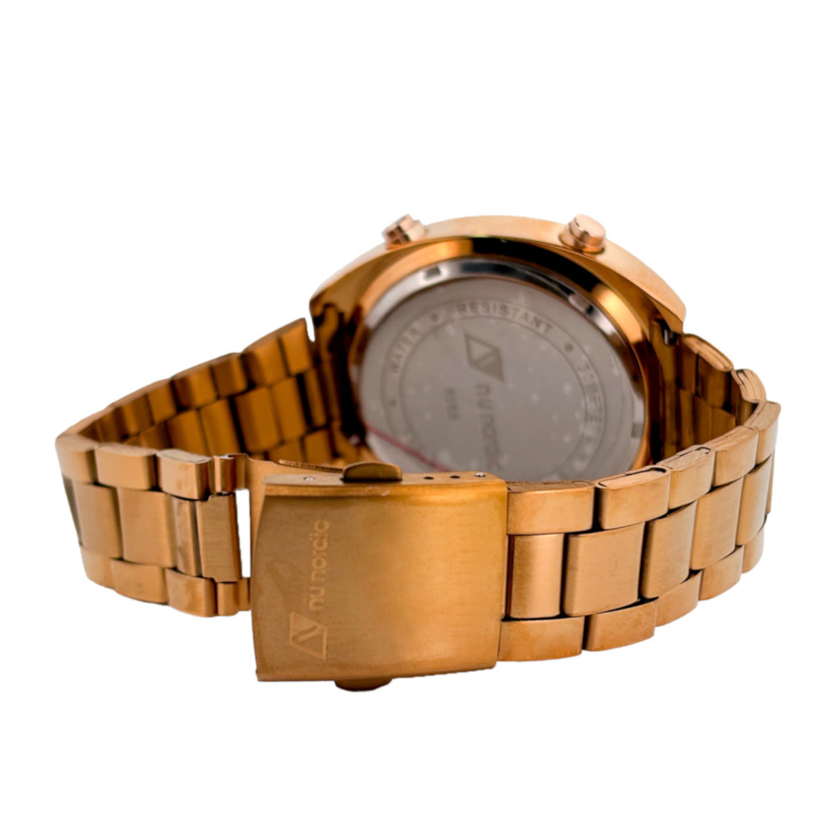 Reloj Nu Nordic Digital con Correa de Metal Dorado