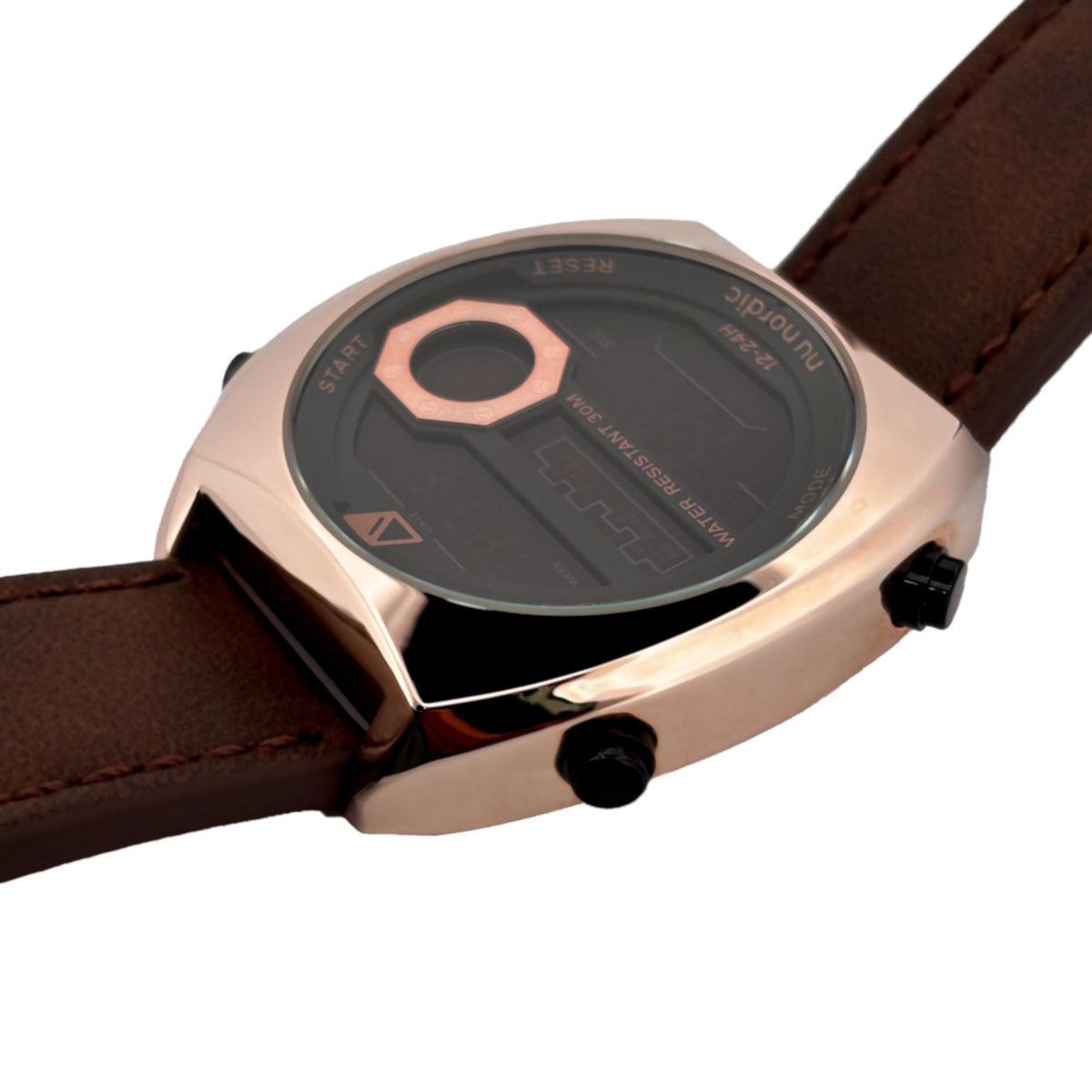 Reloj Nu Nordic Digital con Correa de Tactopiel Caja Bronce
