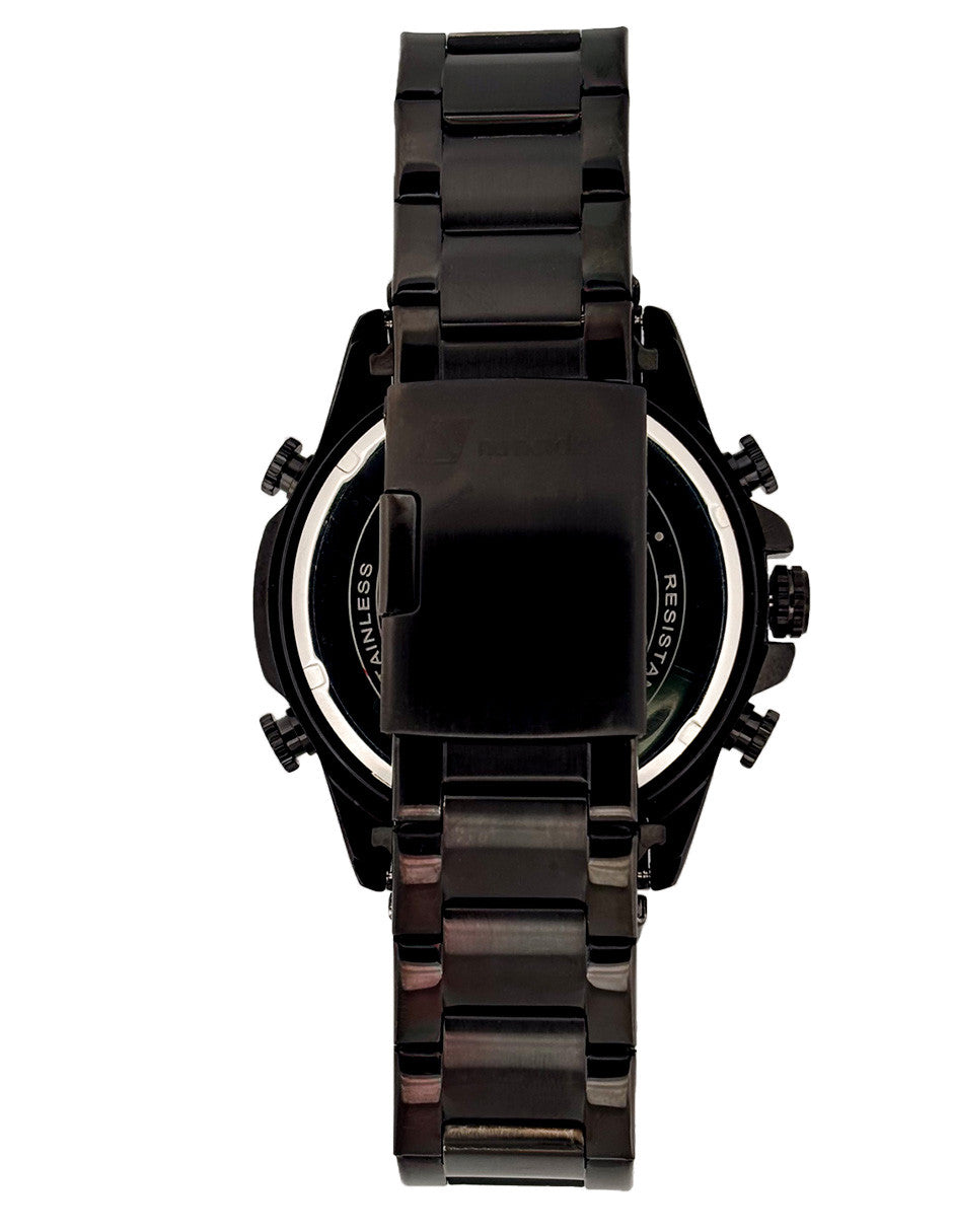 Reloj Nu Nordic Digital con Correa de Metal con Simuladores en Caratula Negro