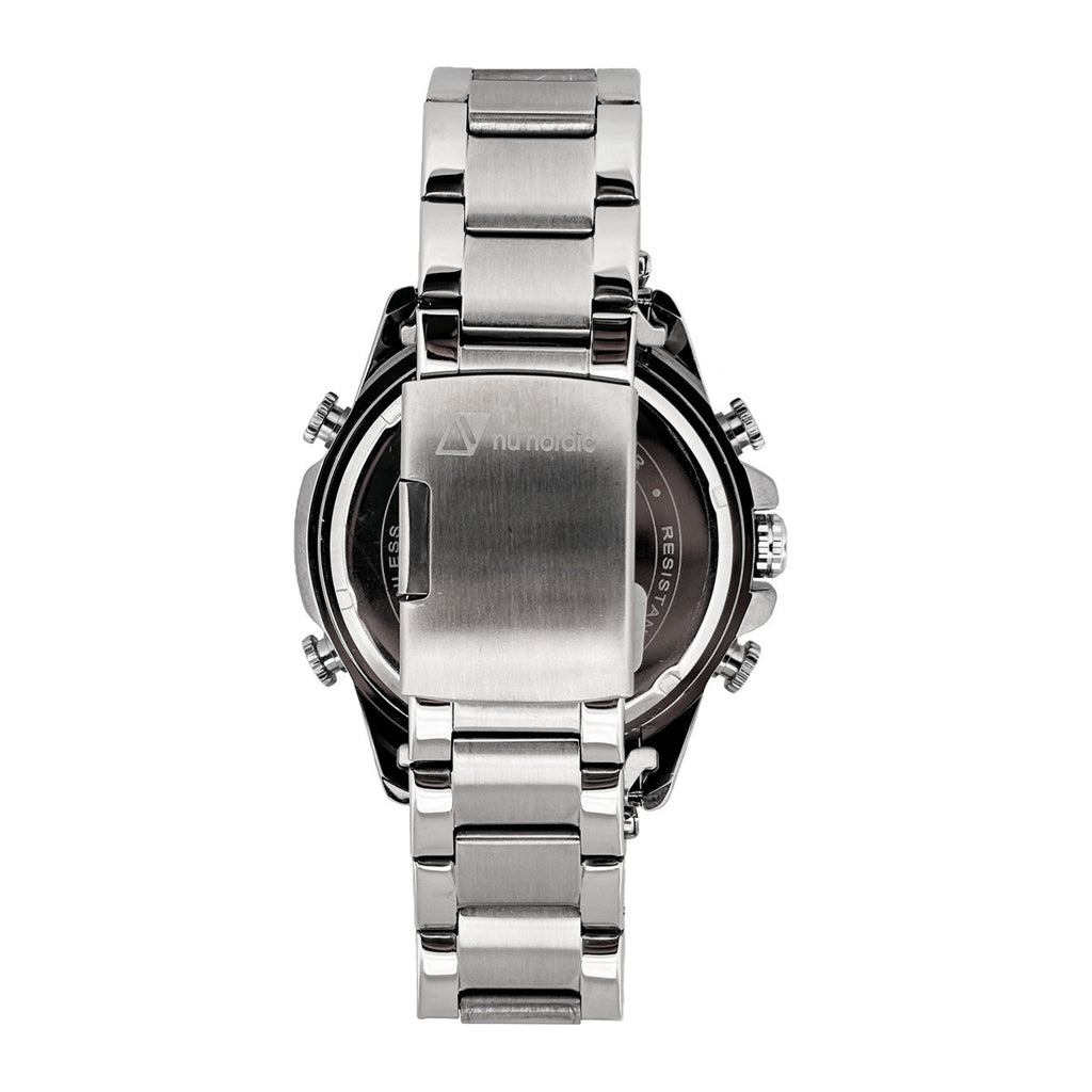 Reloj Nu Nordic Digital con Correa de Metal con Simuladores en Caratula Plateado