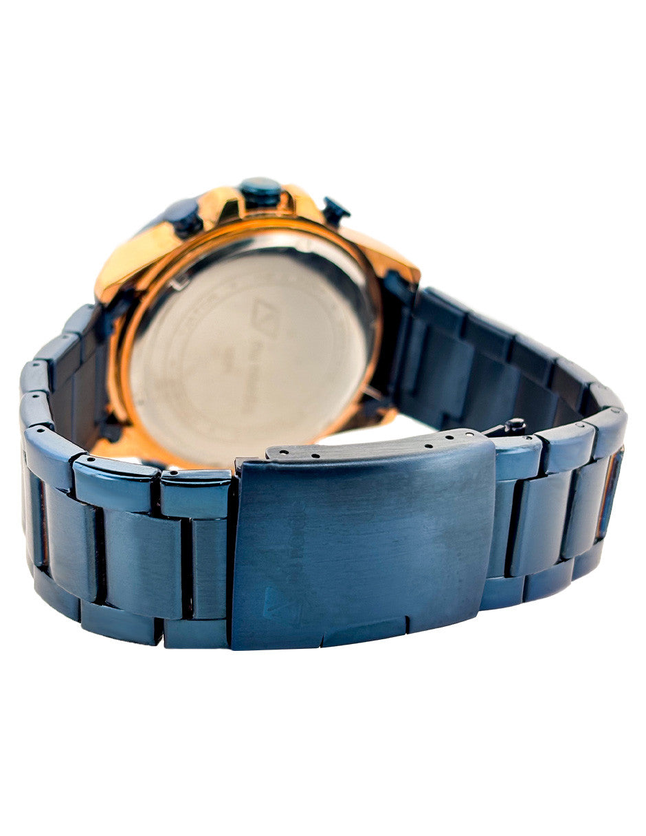 Reloj Nu Nordic Digital con Correa de Metal con Simuladores en Caratula Azul