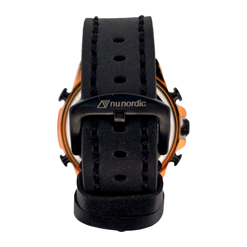 Reloj Nu Nordic Digital con Correa de Tactopiel con Simuladores en Caratula Negro