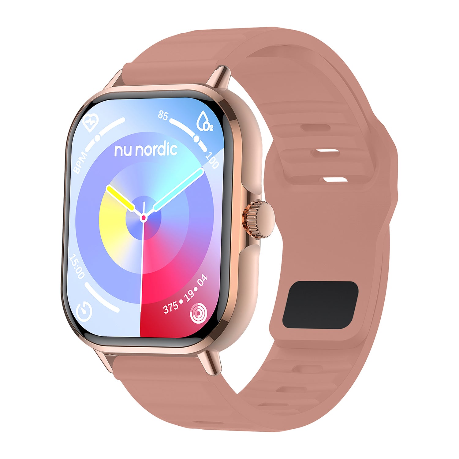Smartwatch Nu Nordic Sport Travel con Correa de Silicon Rosa y Caja Dorado
