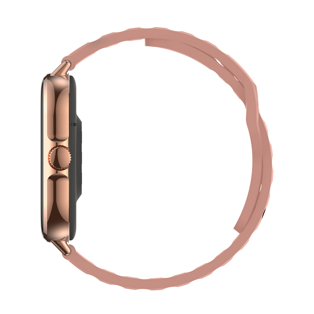 Smartwatch Nu Nordic Sport Travel con Correa de Silicon Rosa y Caja Dorado