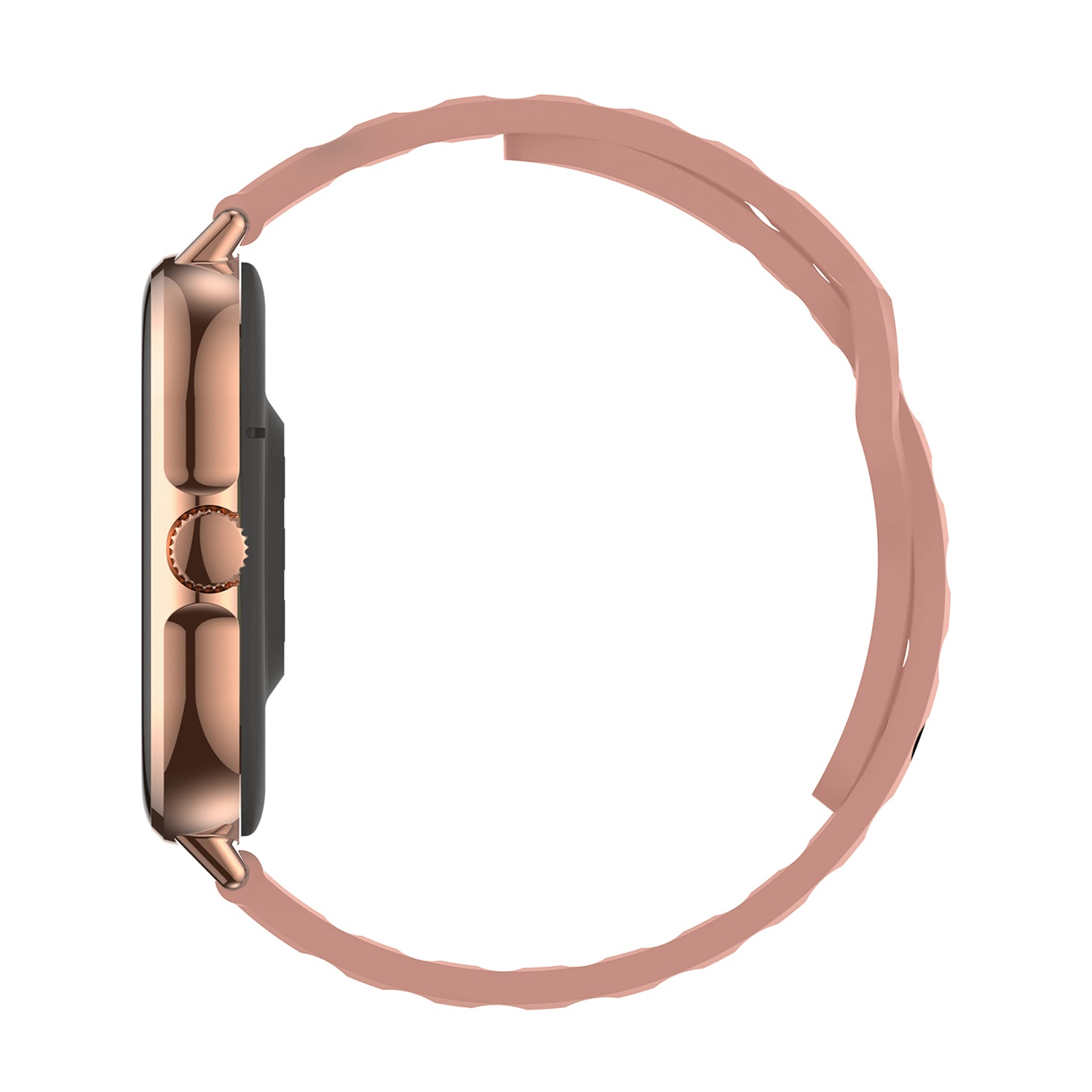 Smartwatch Nu Nordic Sport Travel con Correa de Silicon Rosa y Caja Dorado