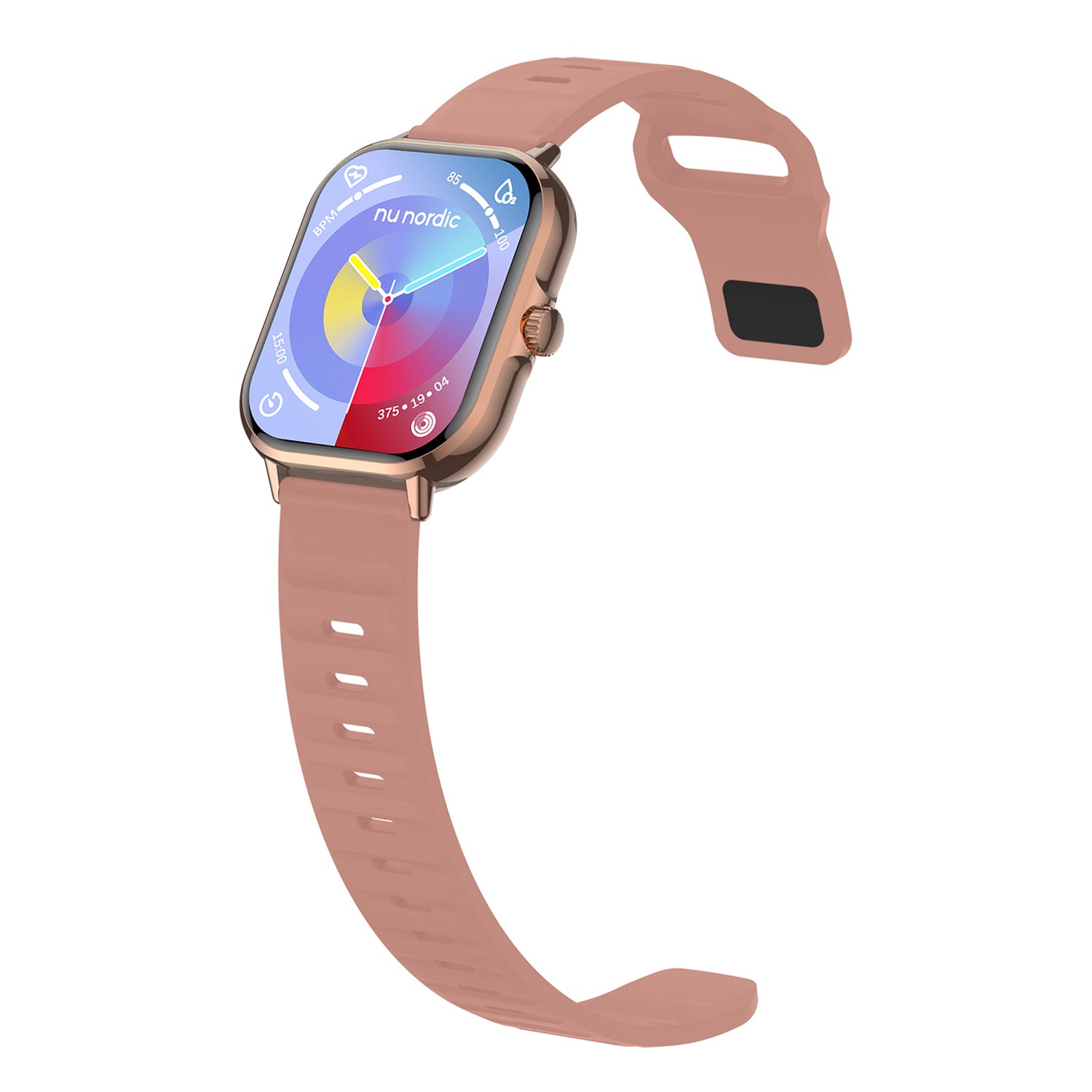 Smartwatch Nu Nordic Sport Travel con Correa de Silicon Rosa y Caja Dorado