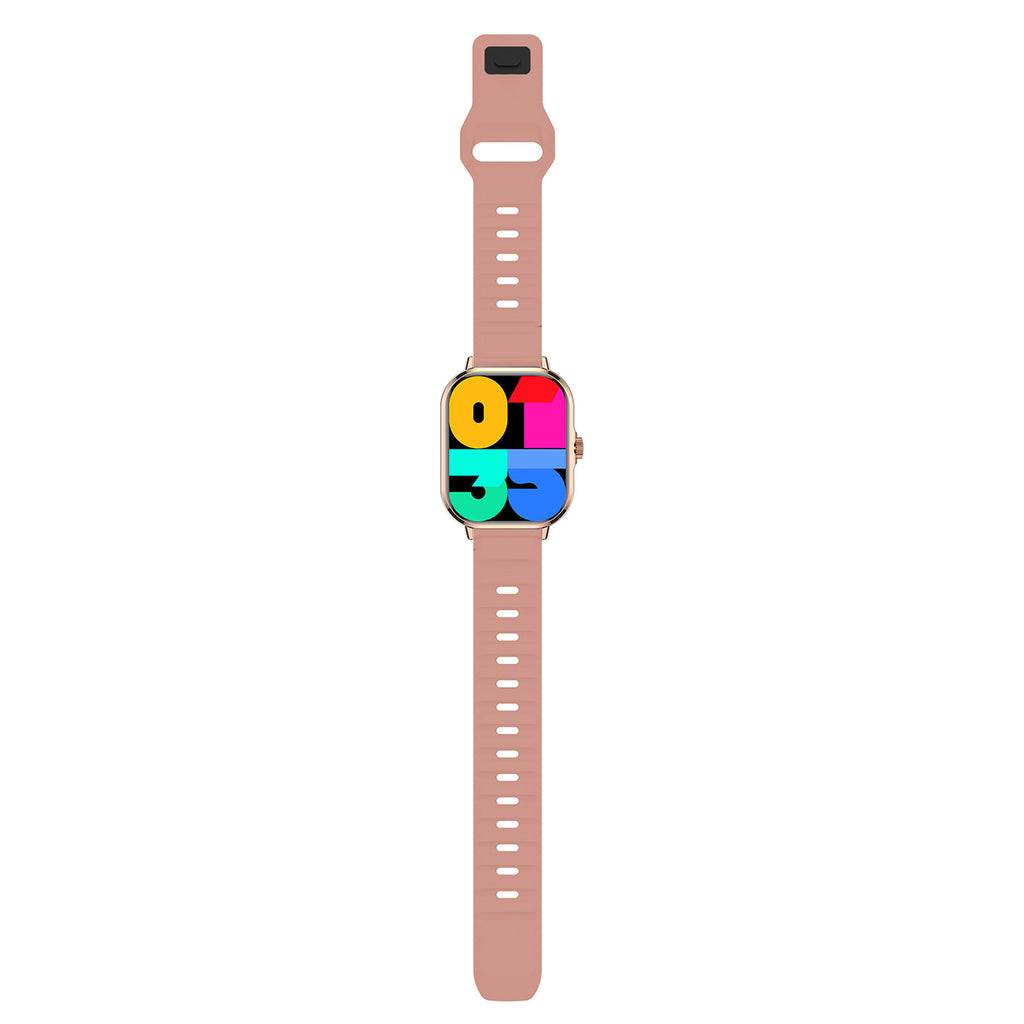 Smartwatch Nu Nordic Sport Travel con Correa de Silicon Rosa y Caja Dorado