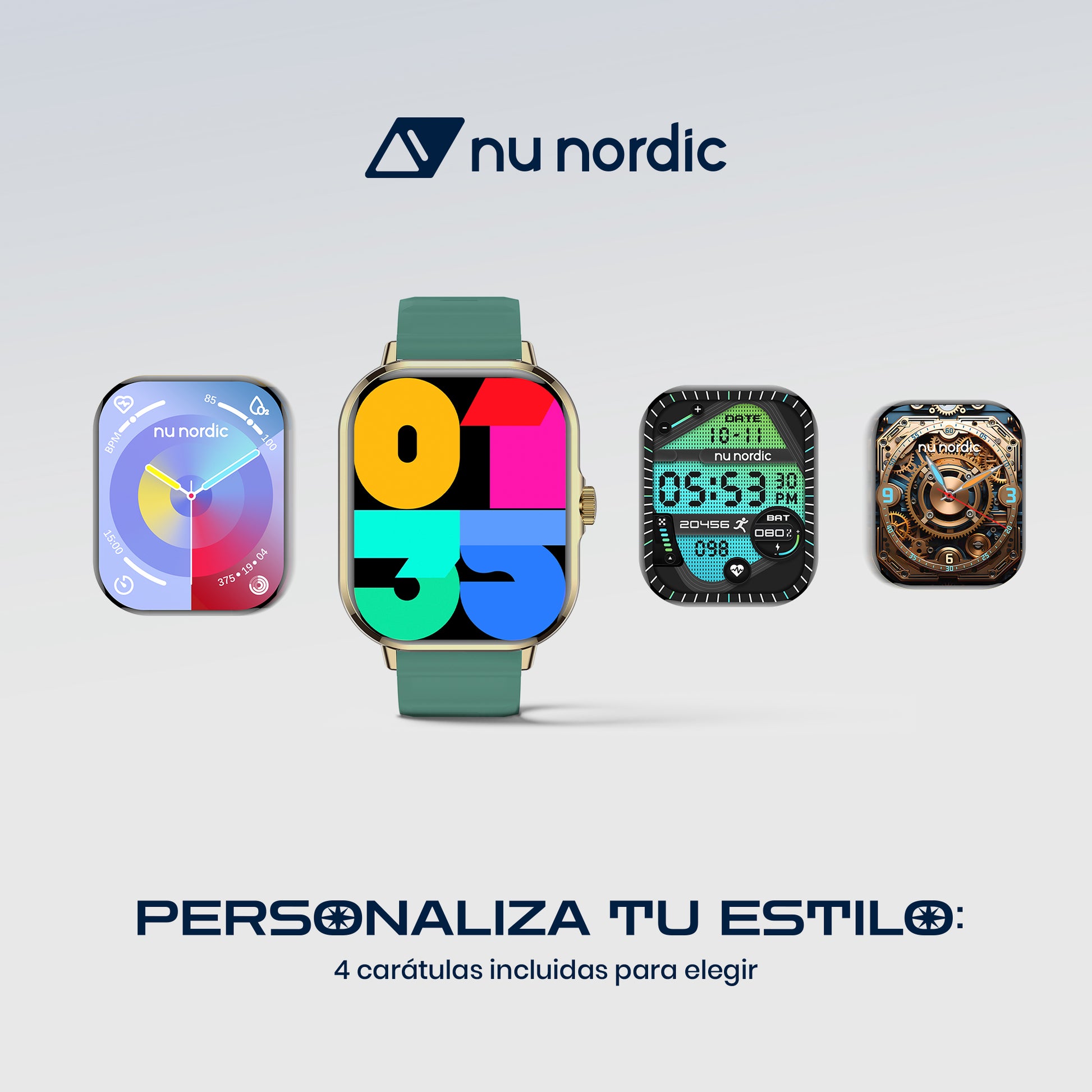 Smartwatch Nu Nordic Sport Travel con Correa de Silicon Color Verde