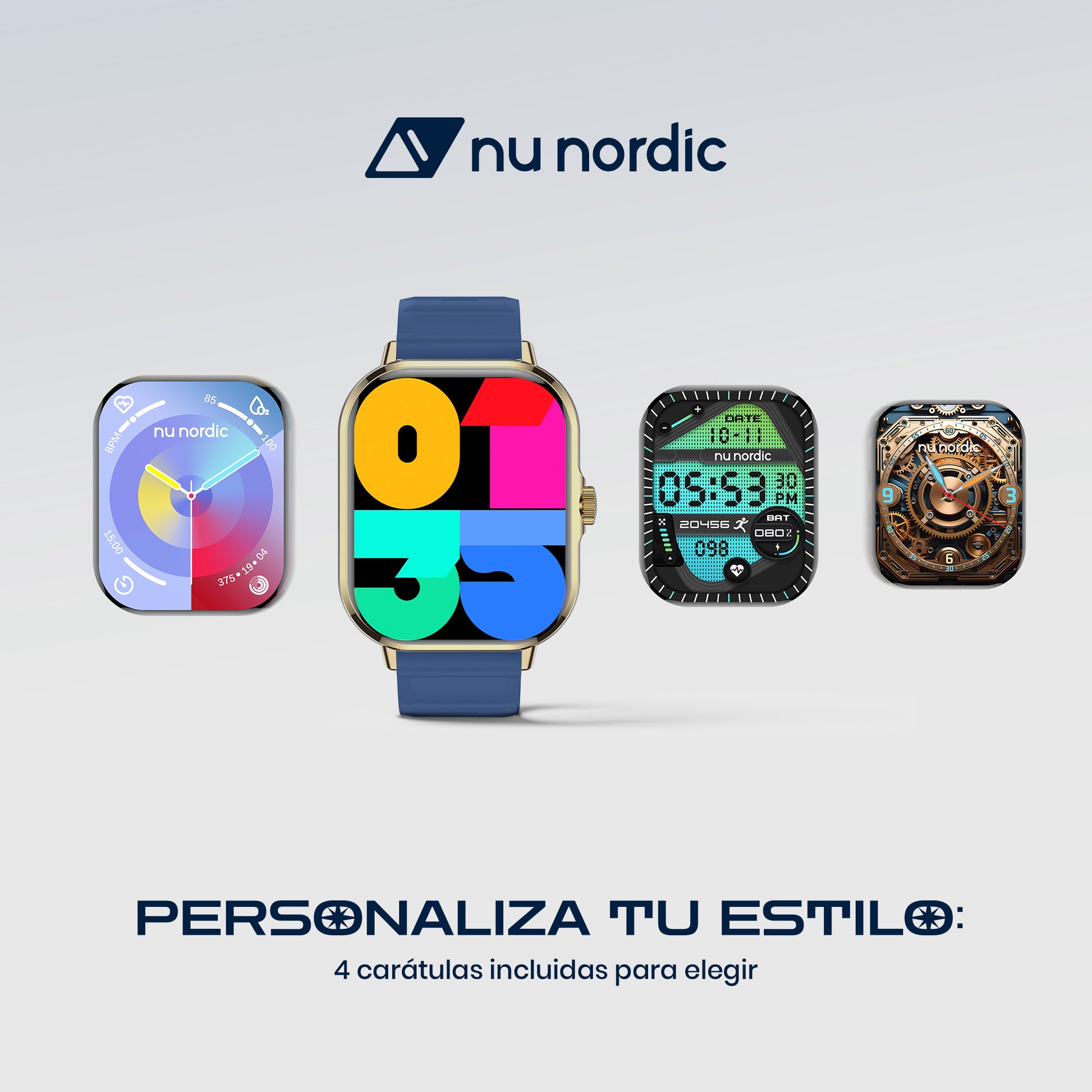 Smartwatch Nu Nordic Sport Travel con Correa de Silicon Azul
