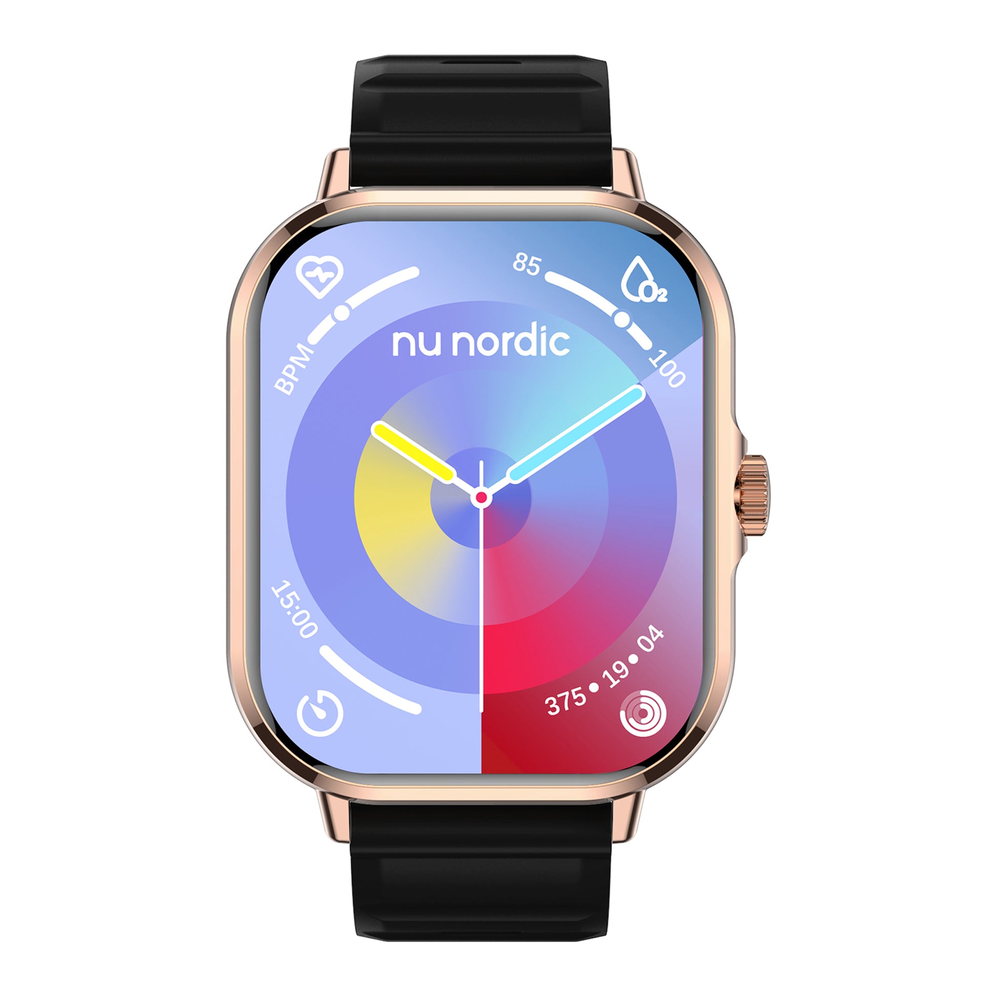 Smartwatch Nu Nordic Sport Travel con Correa de Silicon Rosa y Caja Dorado